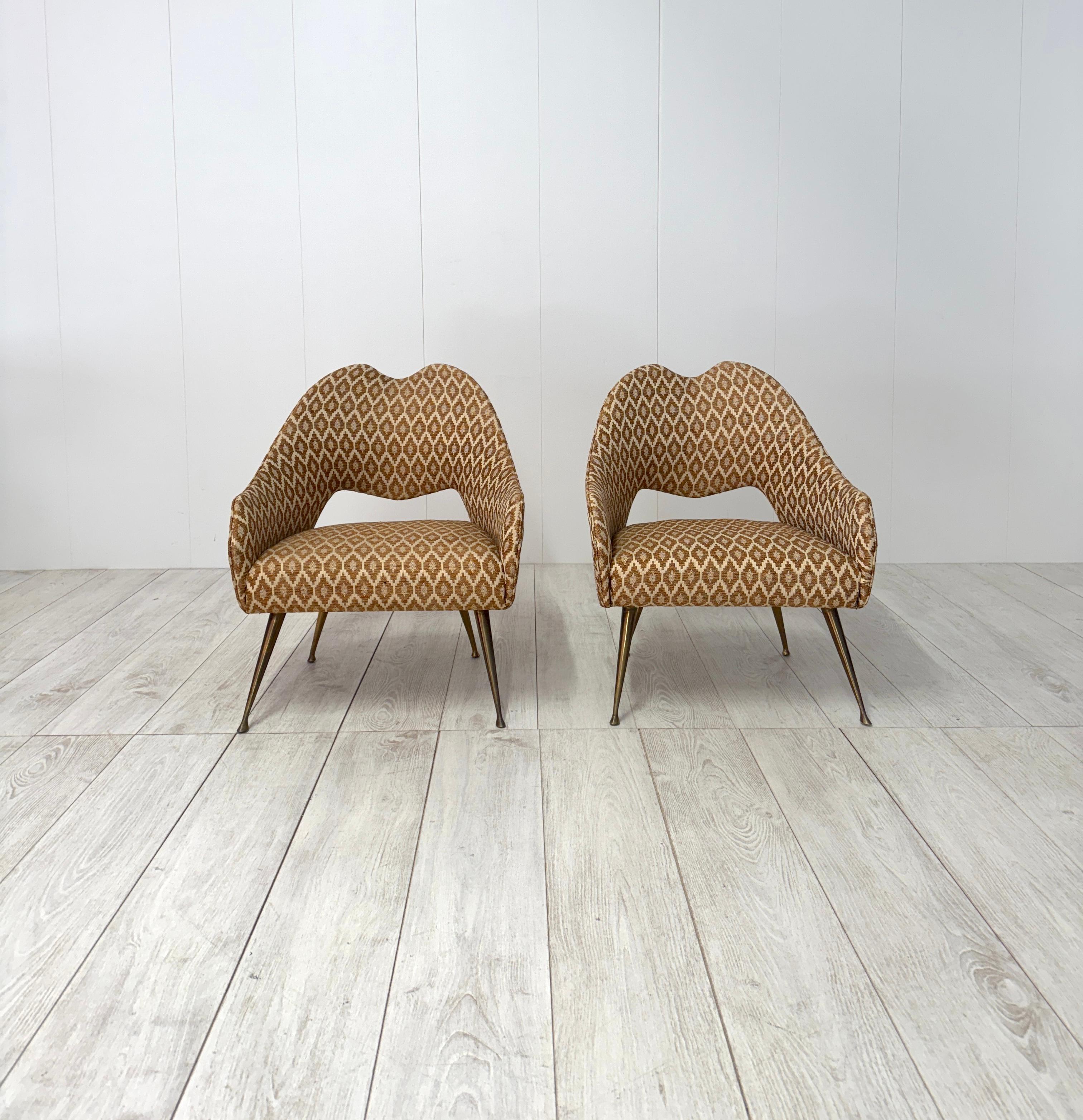 Mid-20th Century Pair of small armchairs, Italian prod., 1960s