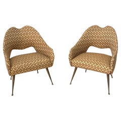 Pair of small armchairs, Italian prod., 1960s