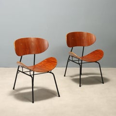 Ein Paar restaurierte Sessel „T. Silvana Comfort“ von Carlo Ratti aus den 1950er Jahren.