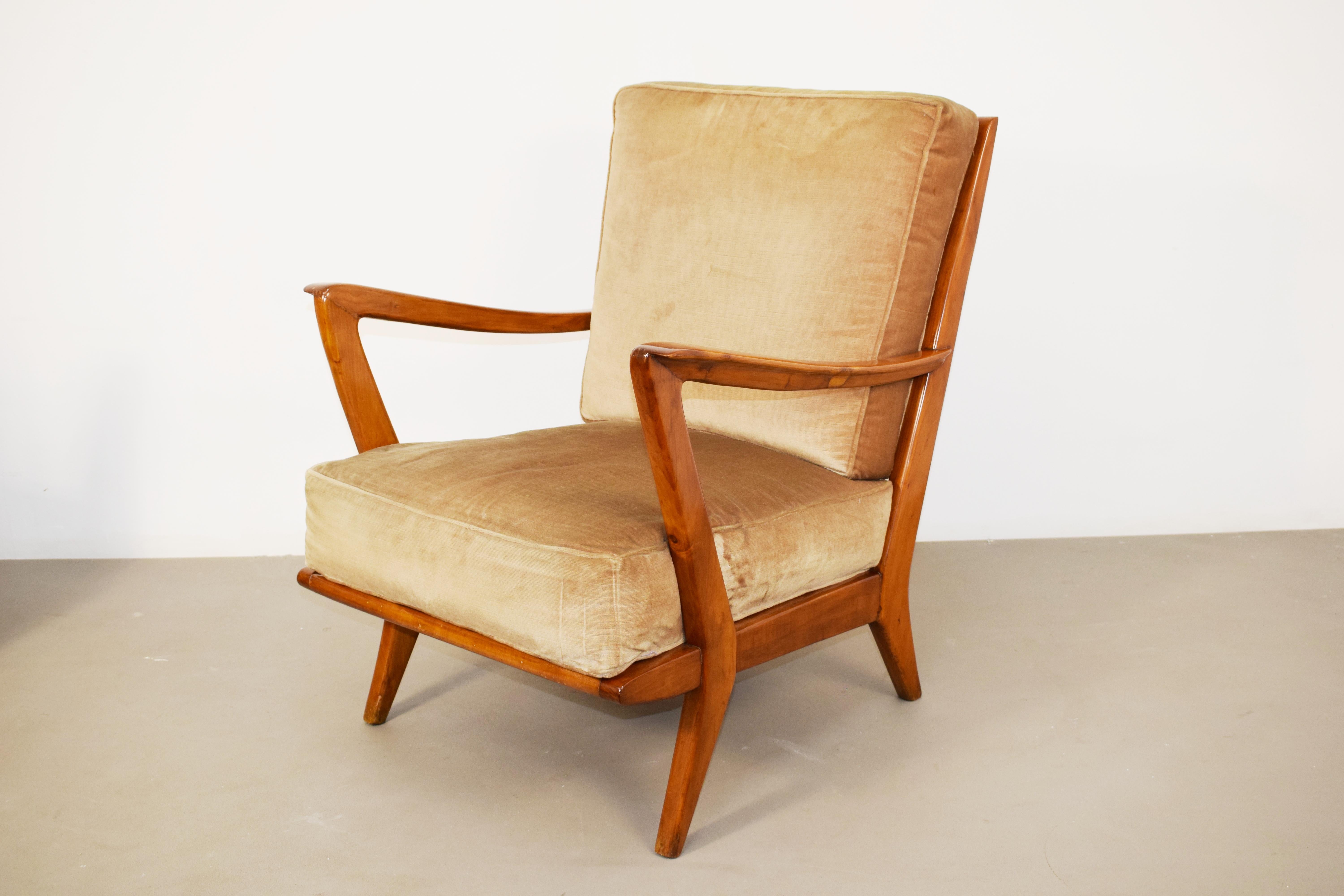 Pair of 516 armchairs by Gio Ponti for Cassina, Italy, 1950s. 5