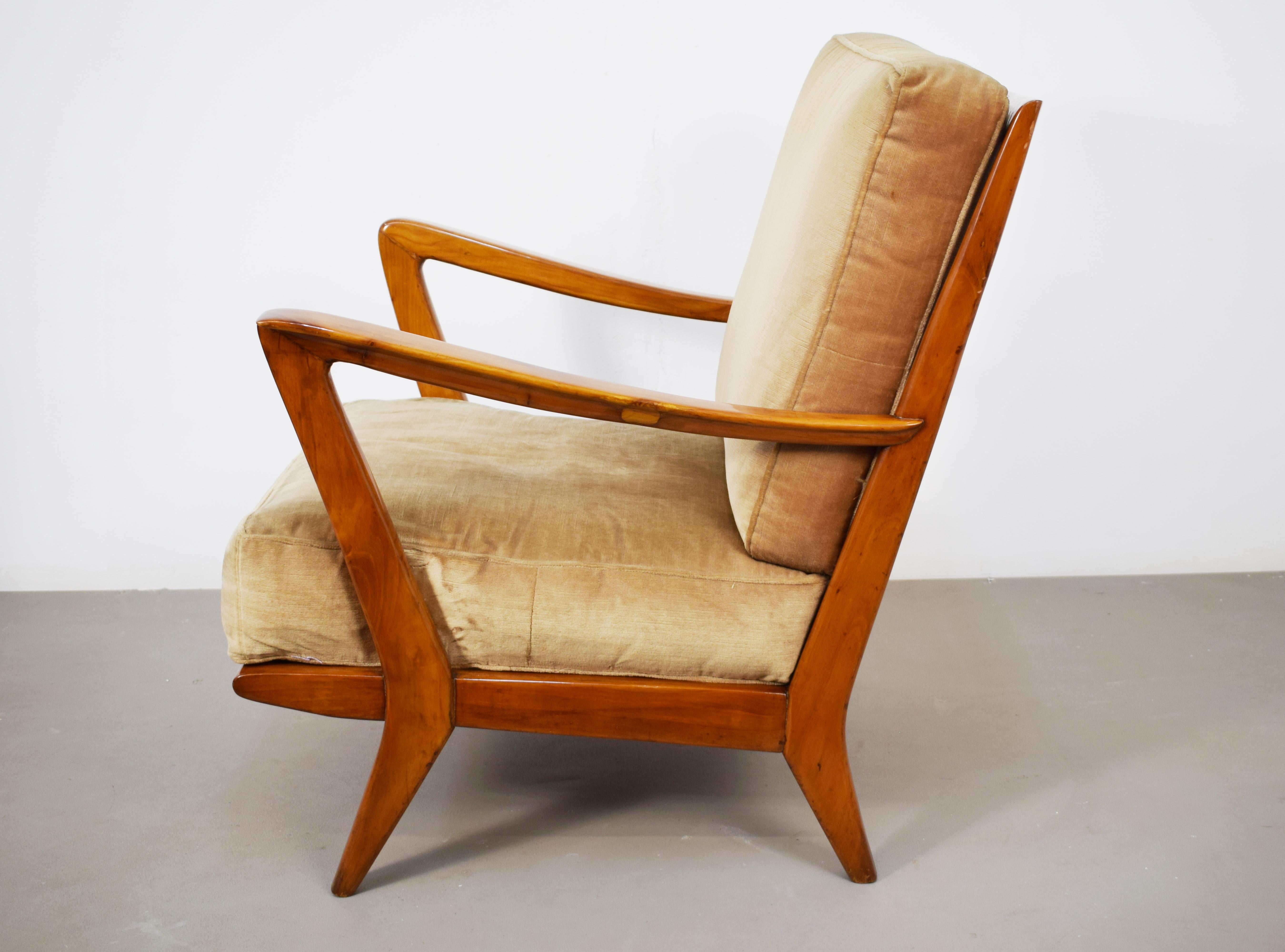 Pair of 516 armchairs by Gio Ponti for Cassina, Italy, 1950s. 6