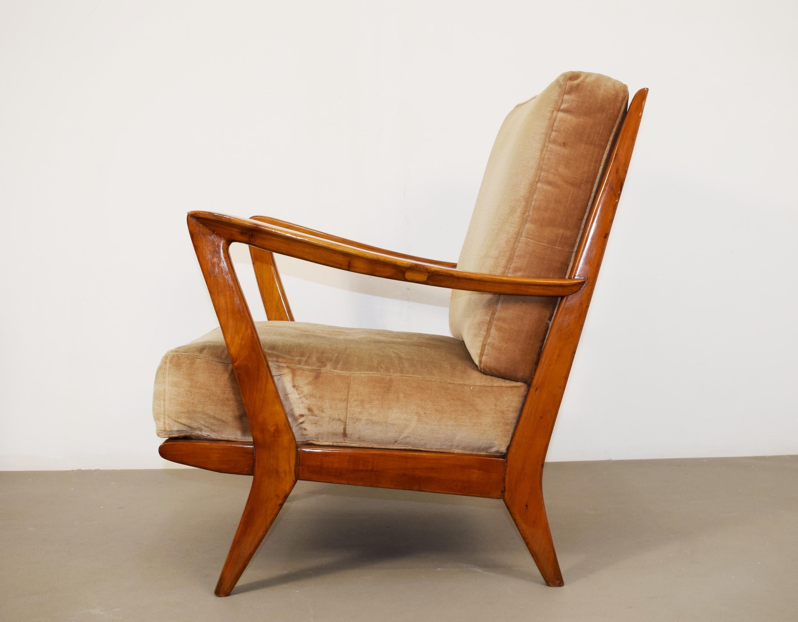 Pair of 516 armchairs by Gio Ponti for Cassina, Italy, 1950s. 7