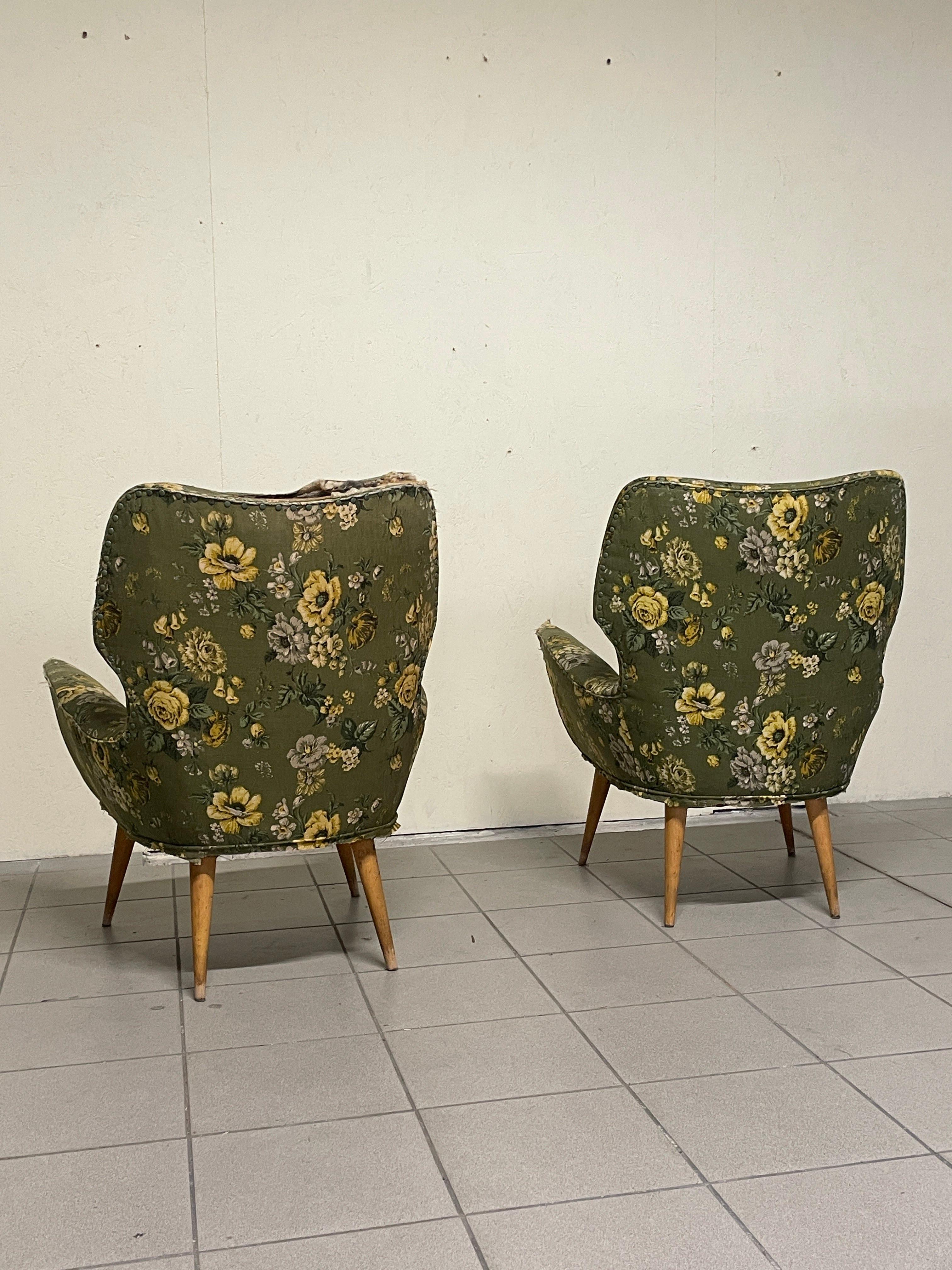 Coppia di poltrone anni '40 - '50 di manifattura italiana in vendita 1