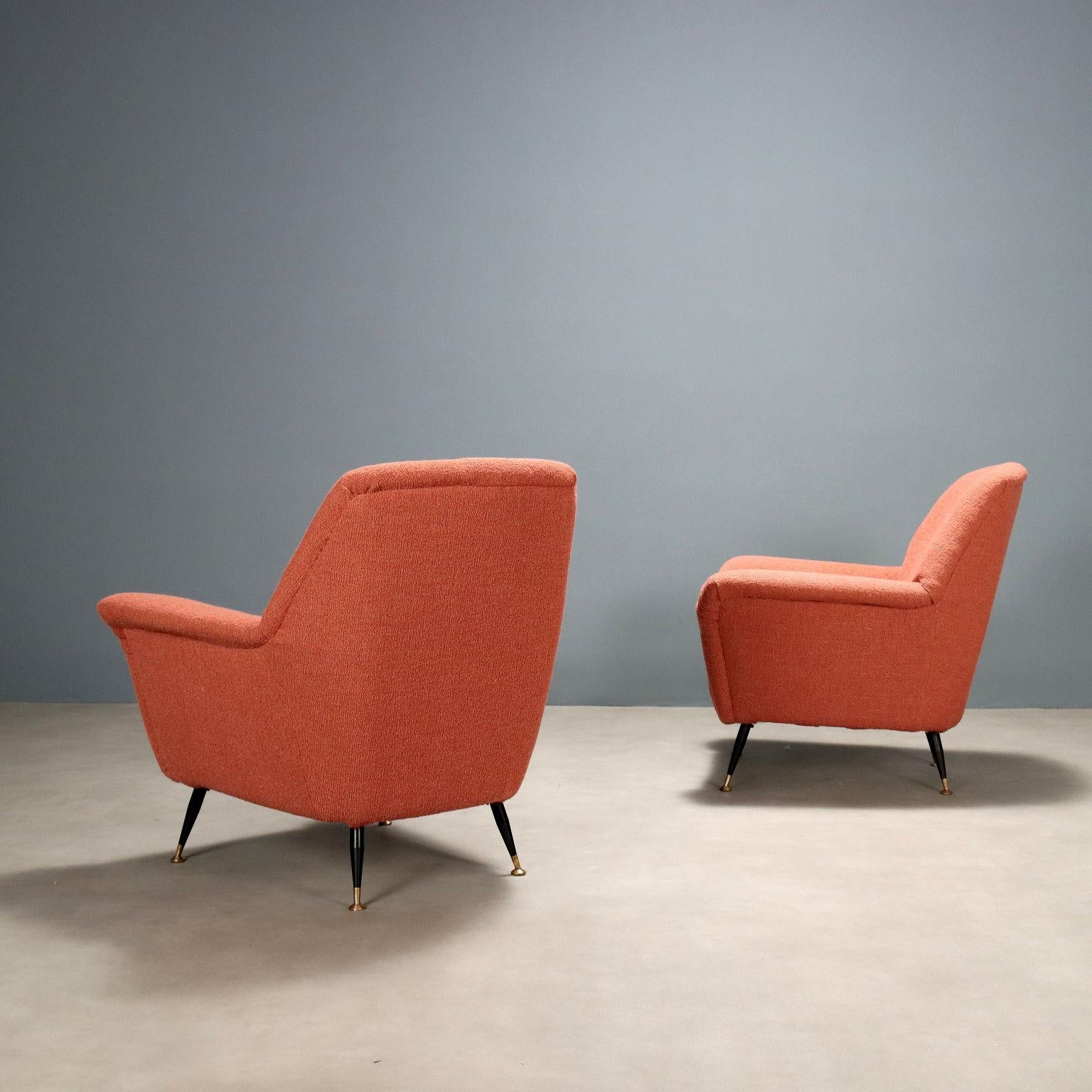 Pareja de sillones color salmón años 50-60, restaurados en venta 3