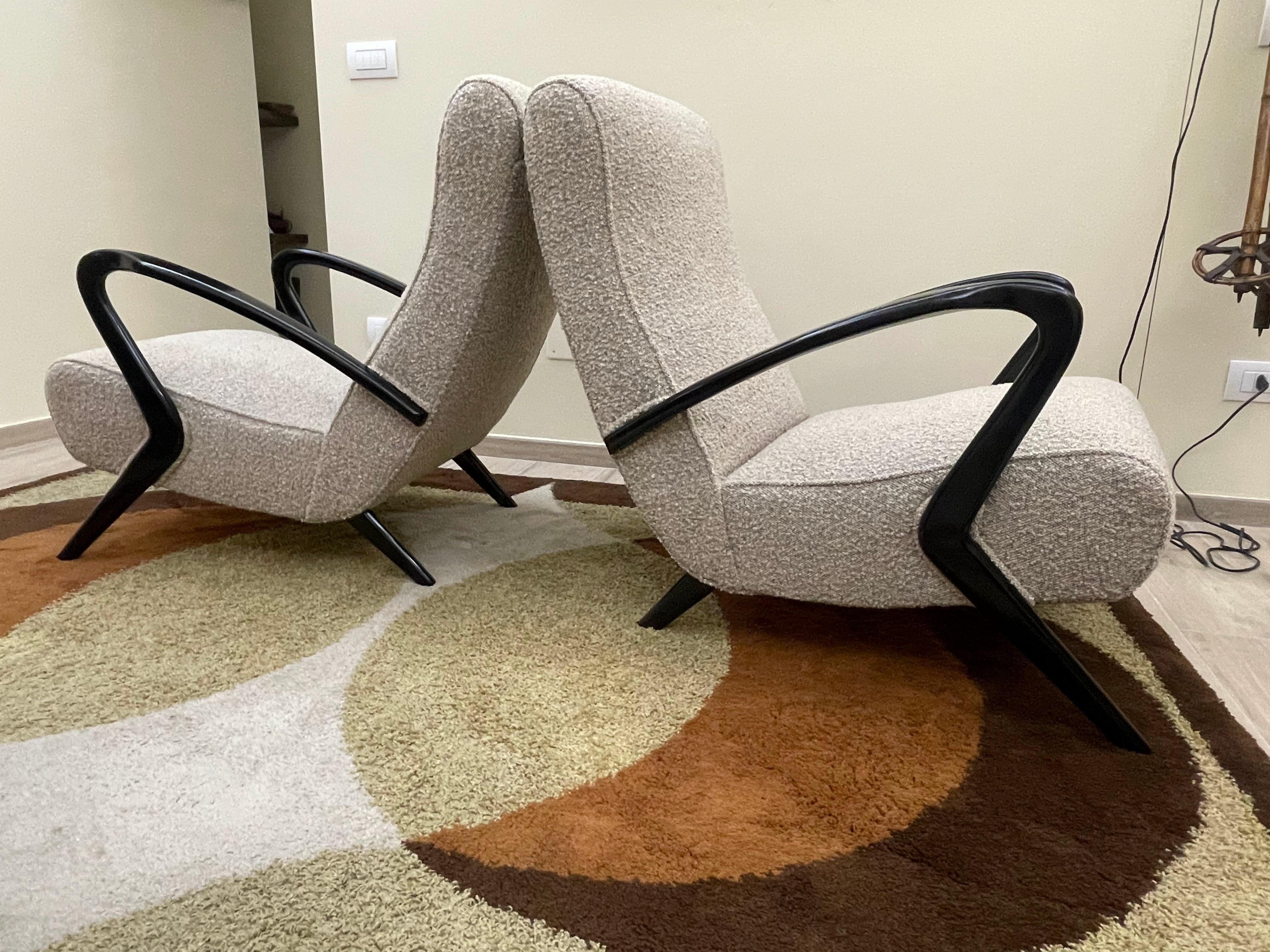 Mid-Century Modern Pair of armchairs from the 1950s-60s For Sale