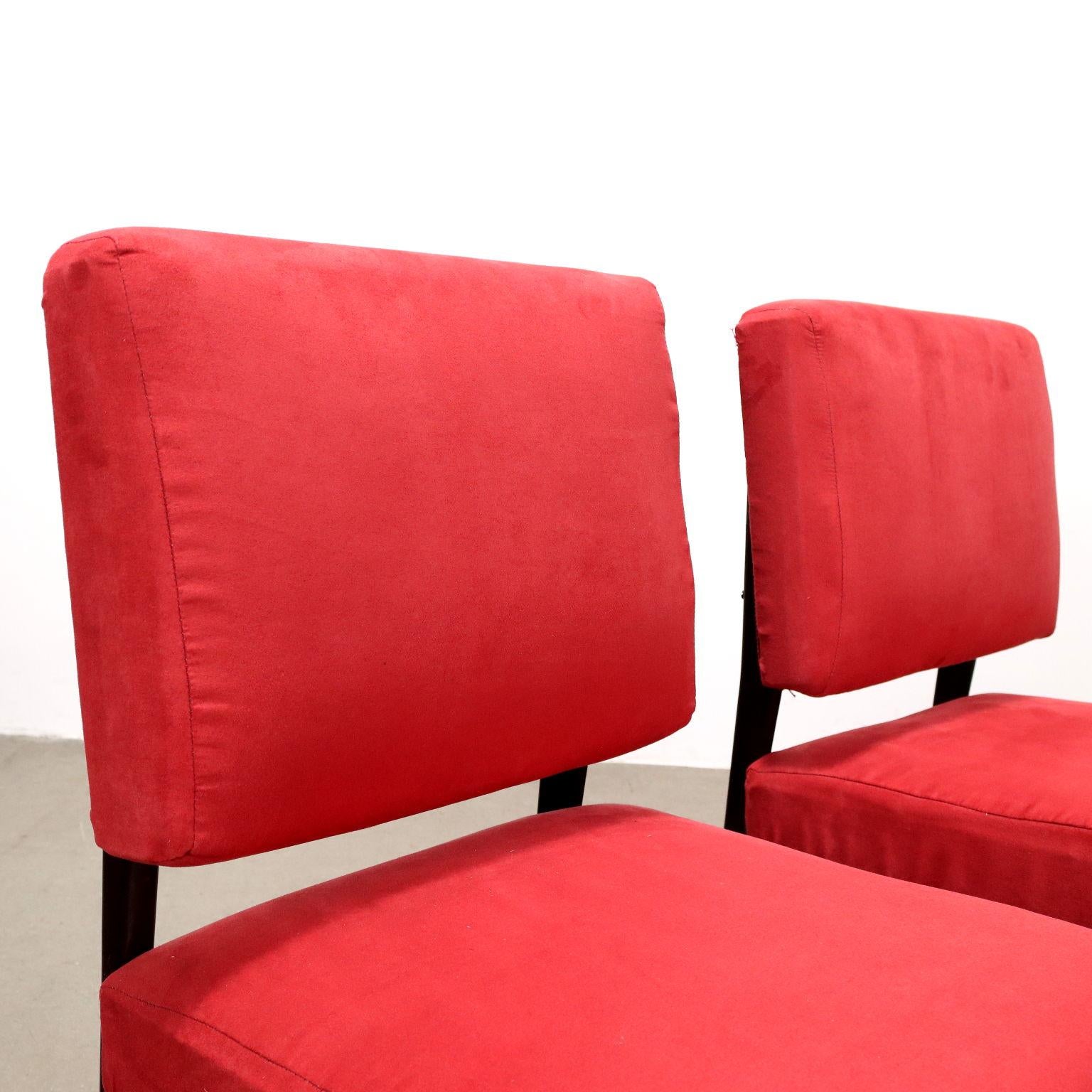 Pareja de sillones rojos años 50-60 Moderno de mediados de siglo en venta