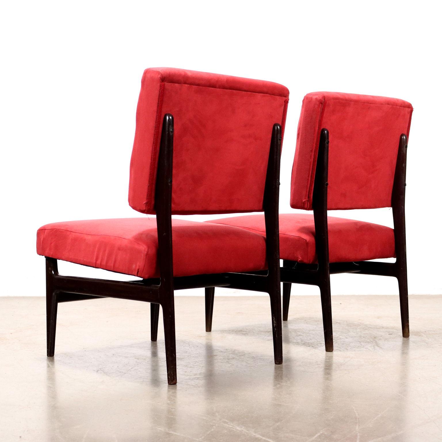 Pareja de sillones rojos años 50-60 Mid-20th Century en venta