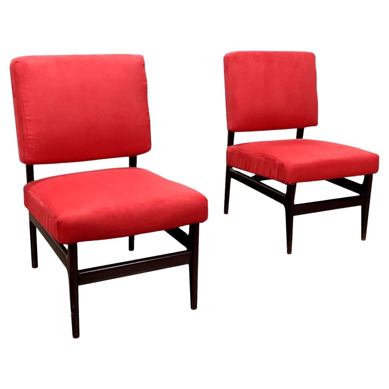 Pair of Red 50s-60s Armchairs