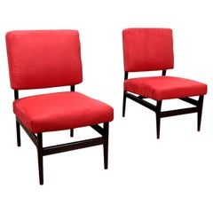 Vintage Pair of Red 50s-60s Armchairs
