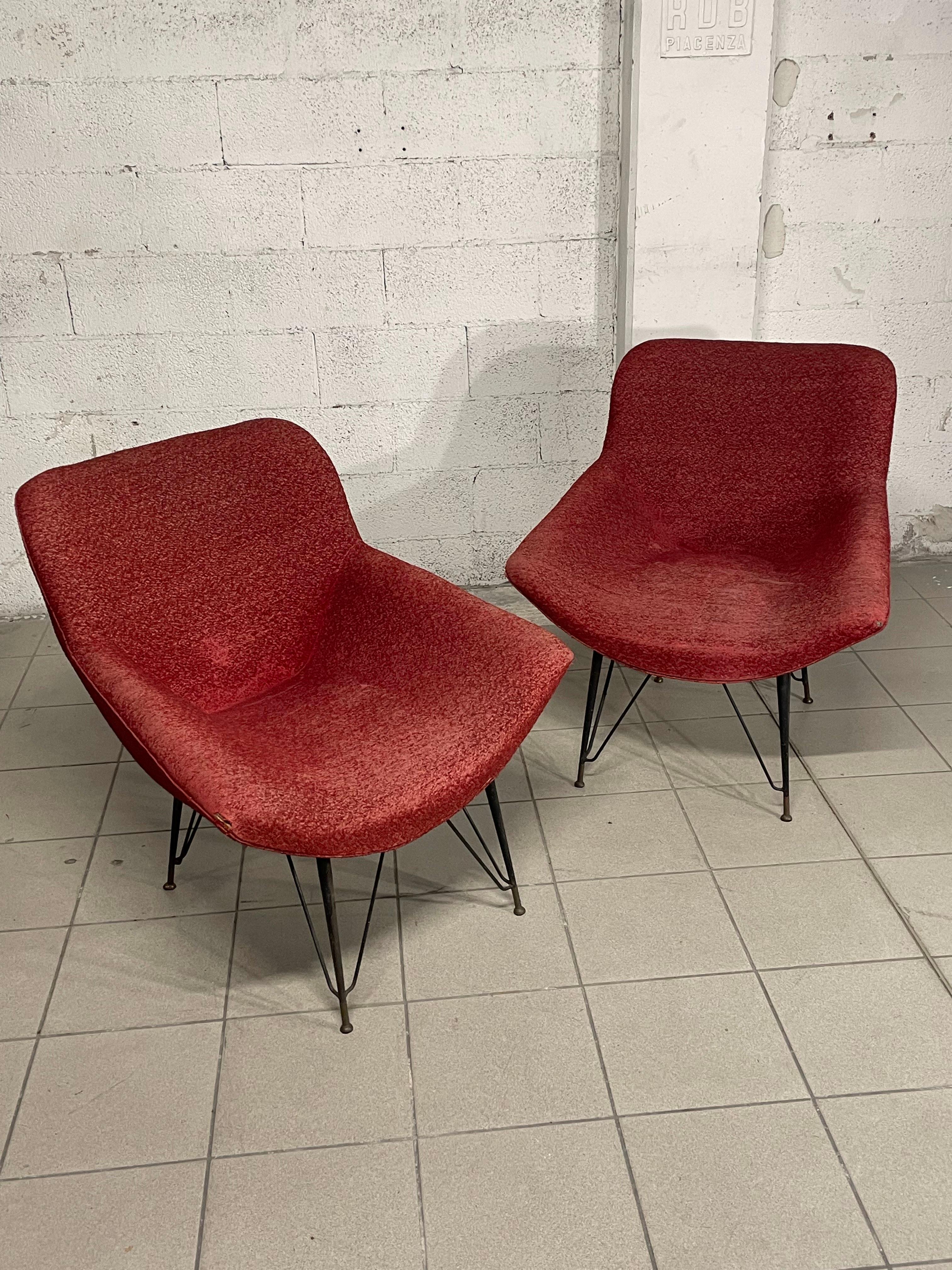 Pair of armchairs from the 1950s In Good Condition For Sale In SAN PIETRO MOSEZZO, NO