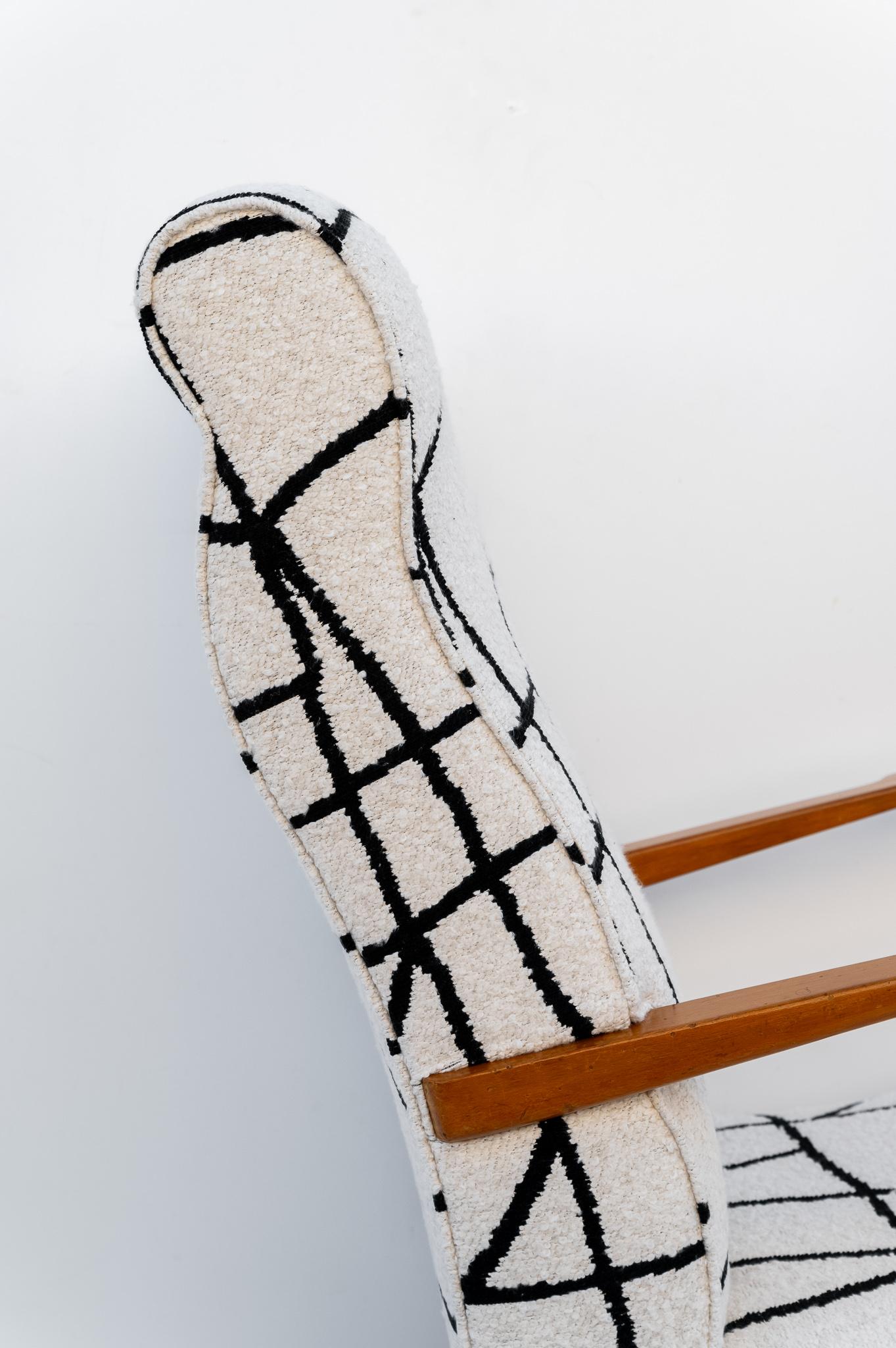 Tessuto Coppia di Poltrone Anni '50 in vendita