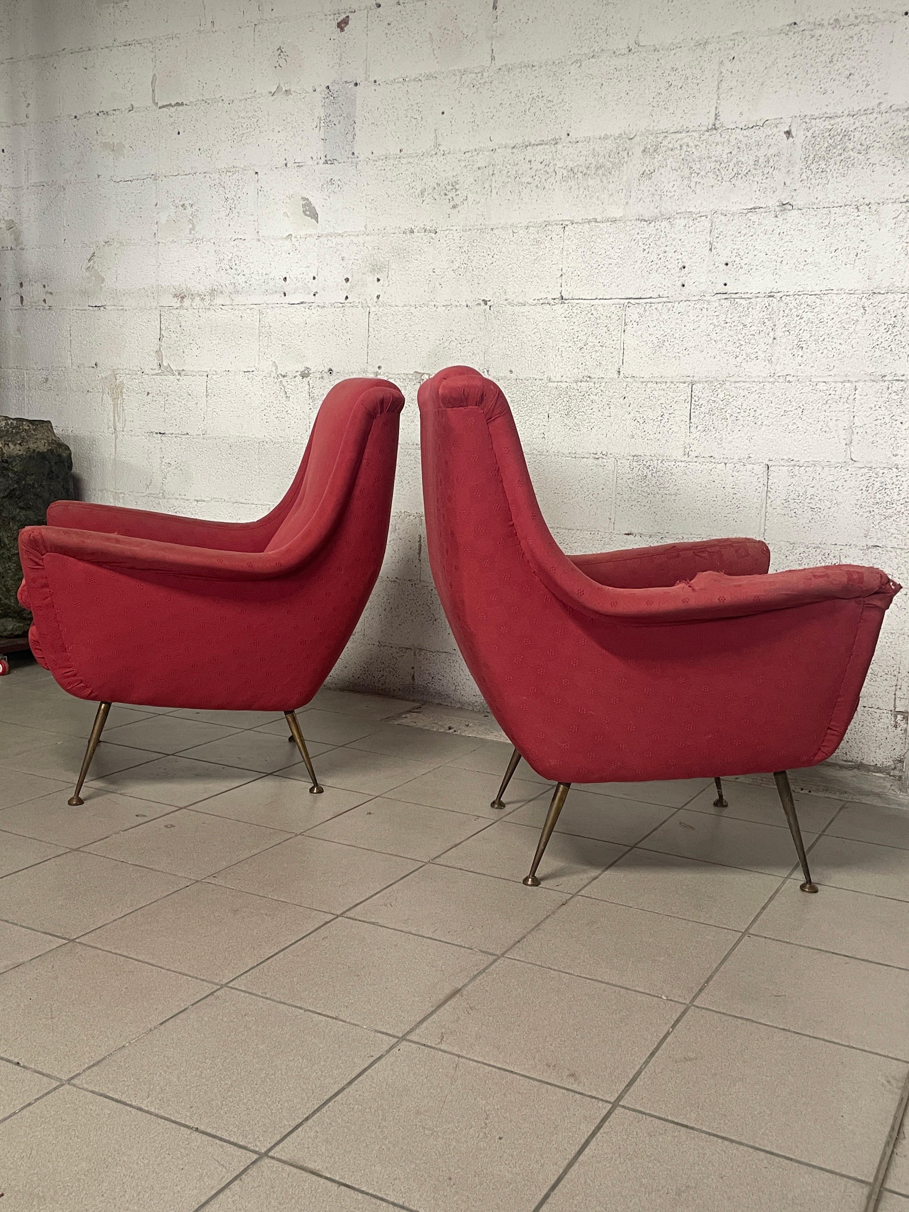 Coppia di poltrone anni '50 manifattura italiana For Sale 4