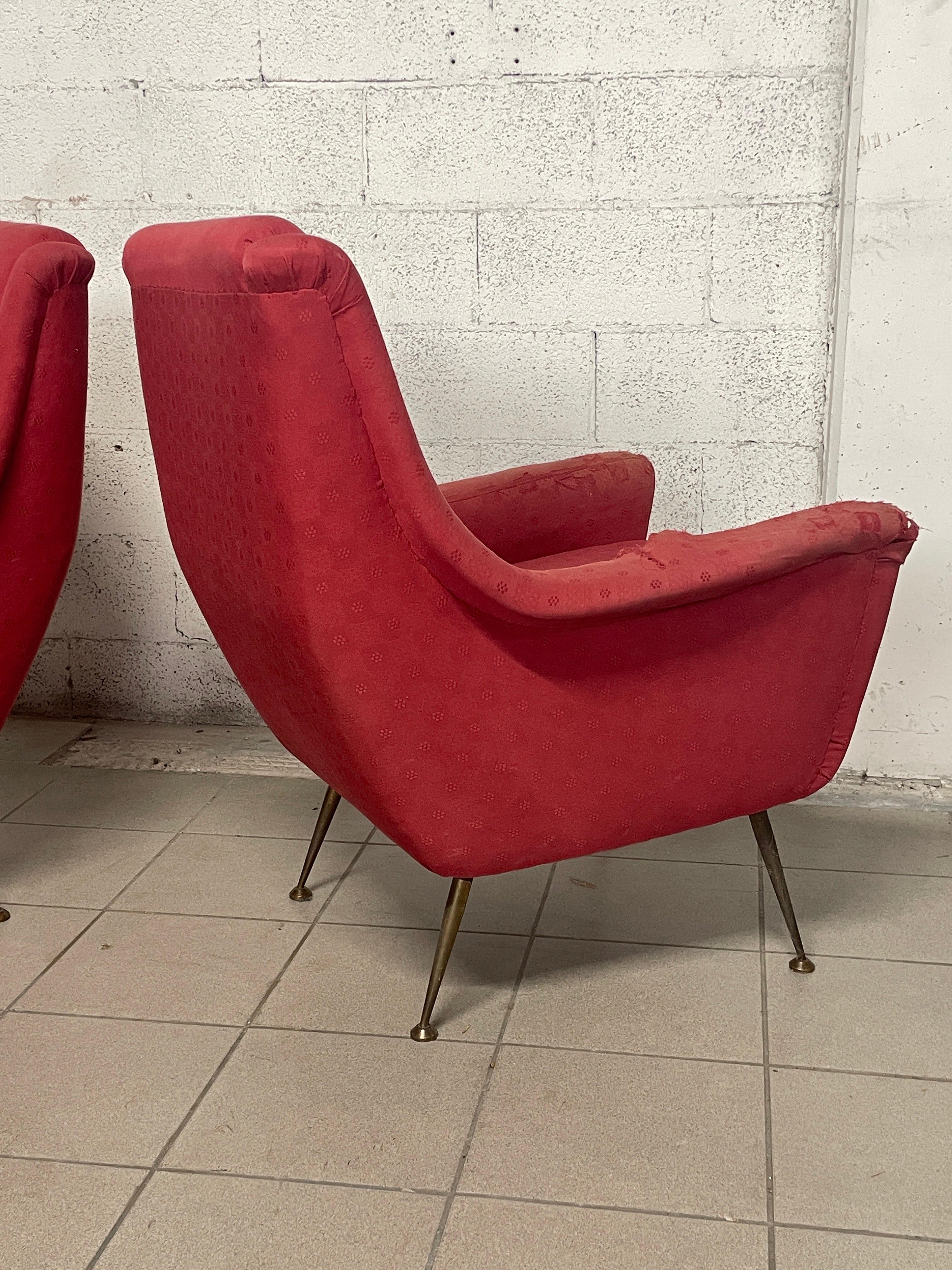 Coppia di poltrone anni '50 manifattura italiana For Sale 5