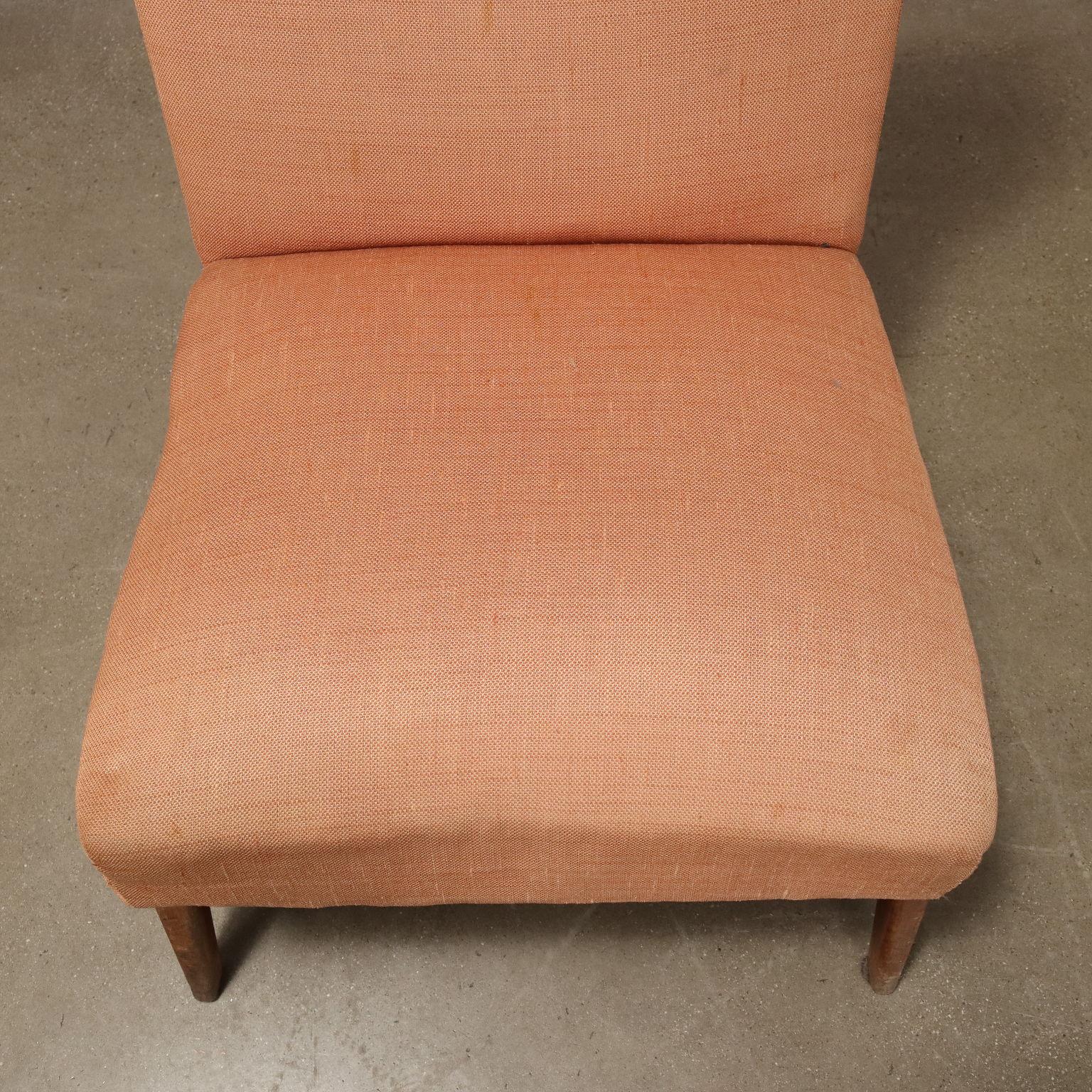 Fabric Pair of Antique Pink 50s Armchairs For Sale
