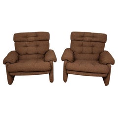 Pareja de sillones de tela años 70 mod. Coronado diseño Afra & Tobia Scarpa