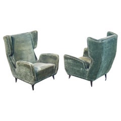 Pair of armchairs attributed to the hand of Giulio MINOLETTI & Giò PONTI. 1950s