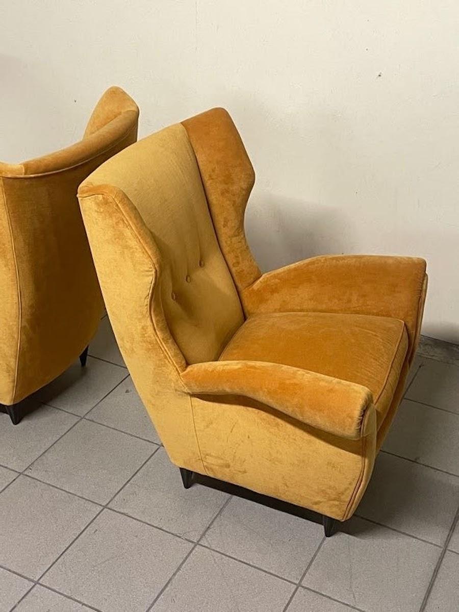 Pair of 1940s bergère armchairs, Italian manufacture For Sale 10