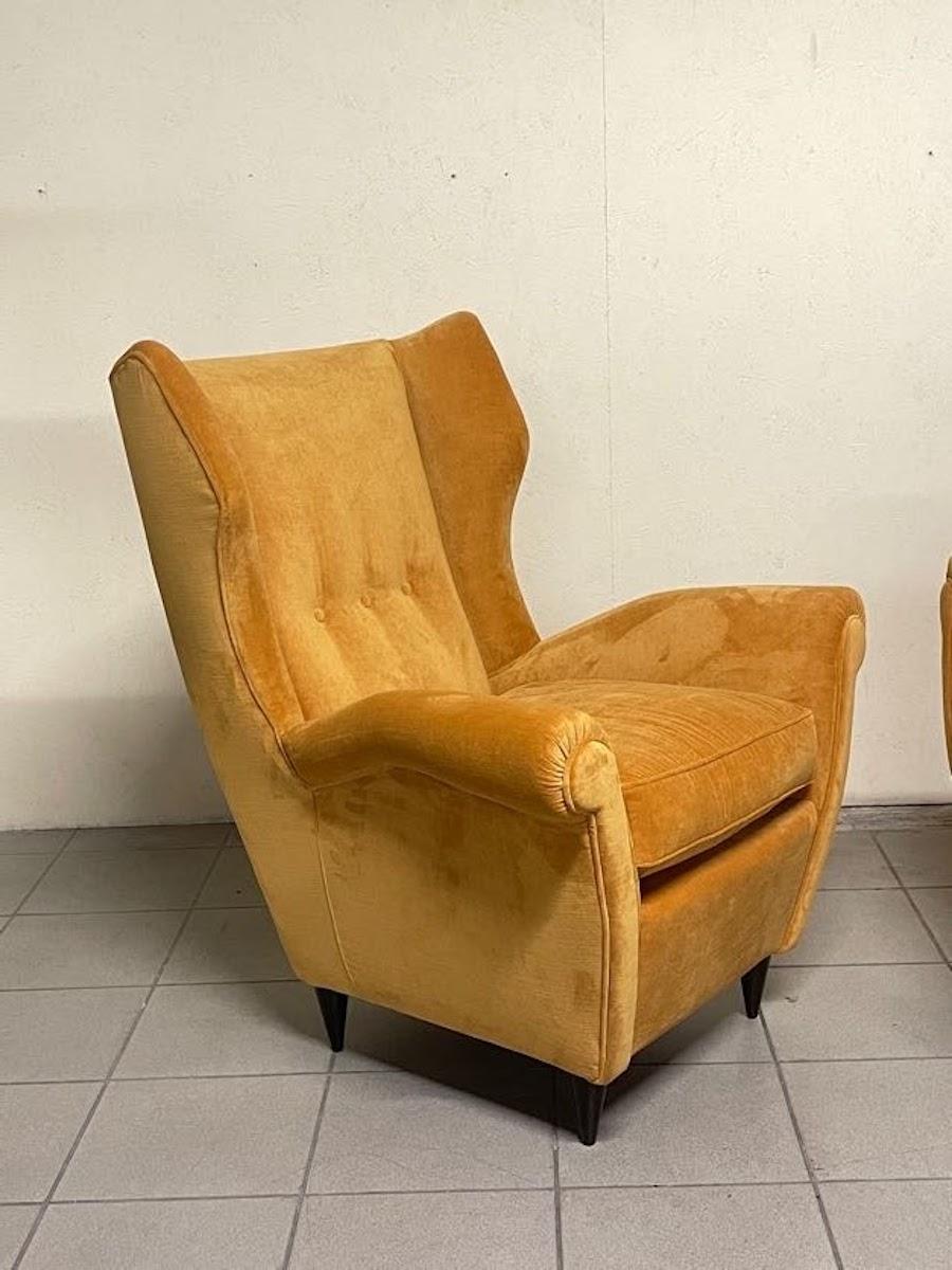 Pair of 1940s bergère armchairs, Italian manufacture For Sale 13