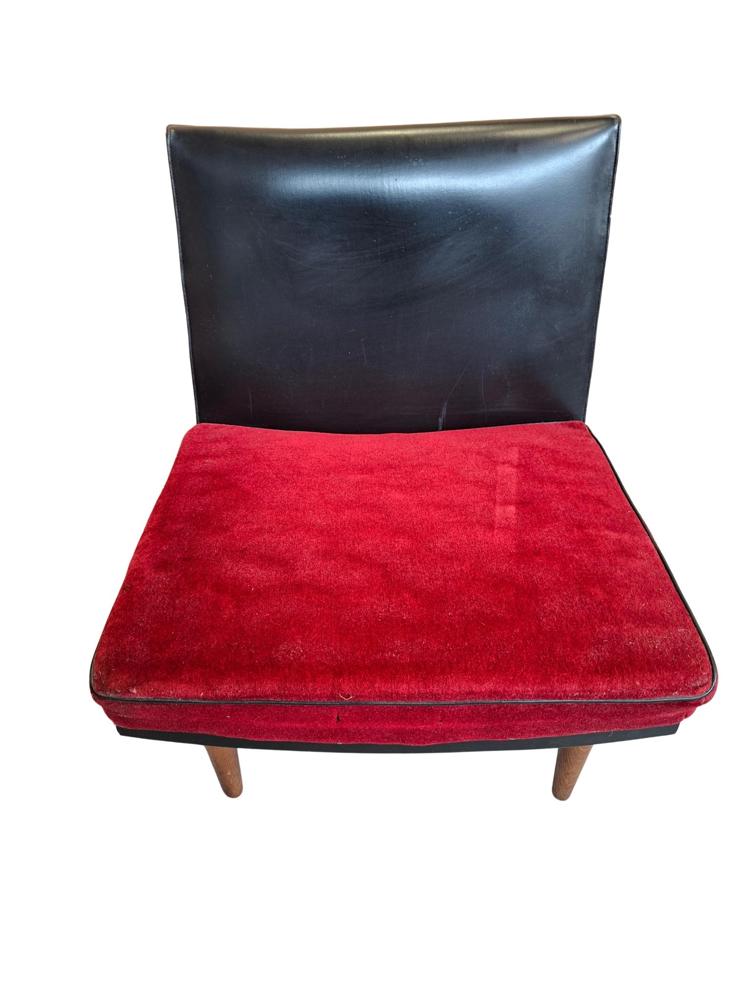 Italian Pair of Vintage 50s Two-Tone Armchairs For Sale