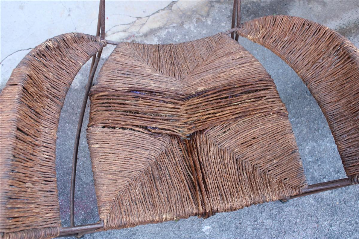 Coppia di Poltrone Cappellini Tom Dixon Banana Metallo e paglia Italia 1980 en venta 3