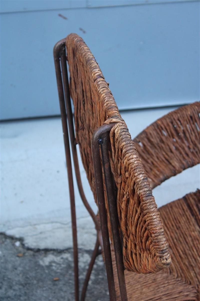 Coppia di Poltrone Cappellini Tom Dixon Banana Metallo e paglia Italia 1980 en venta 6