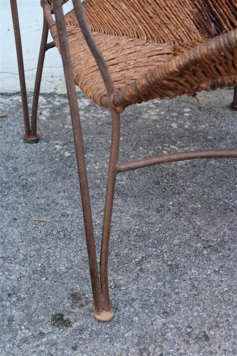 Coppia di Poltrone Cappellini Tom Dixon Banana Metallo e paglia Italia 1980 en venta 7