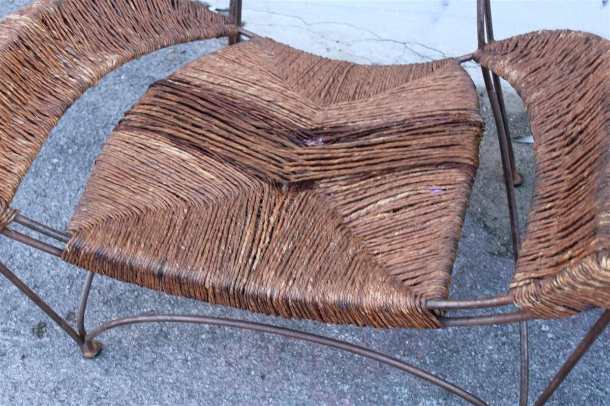 Coppia di Poltrone Cappellini Tom Dixon Banana Metallo e paglia Italia 1980 en venta 1