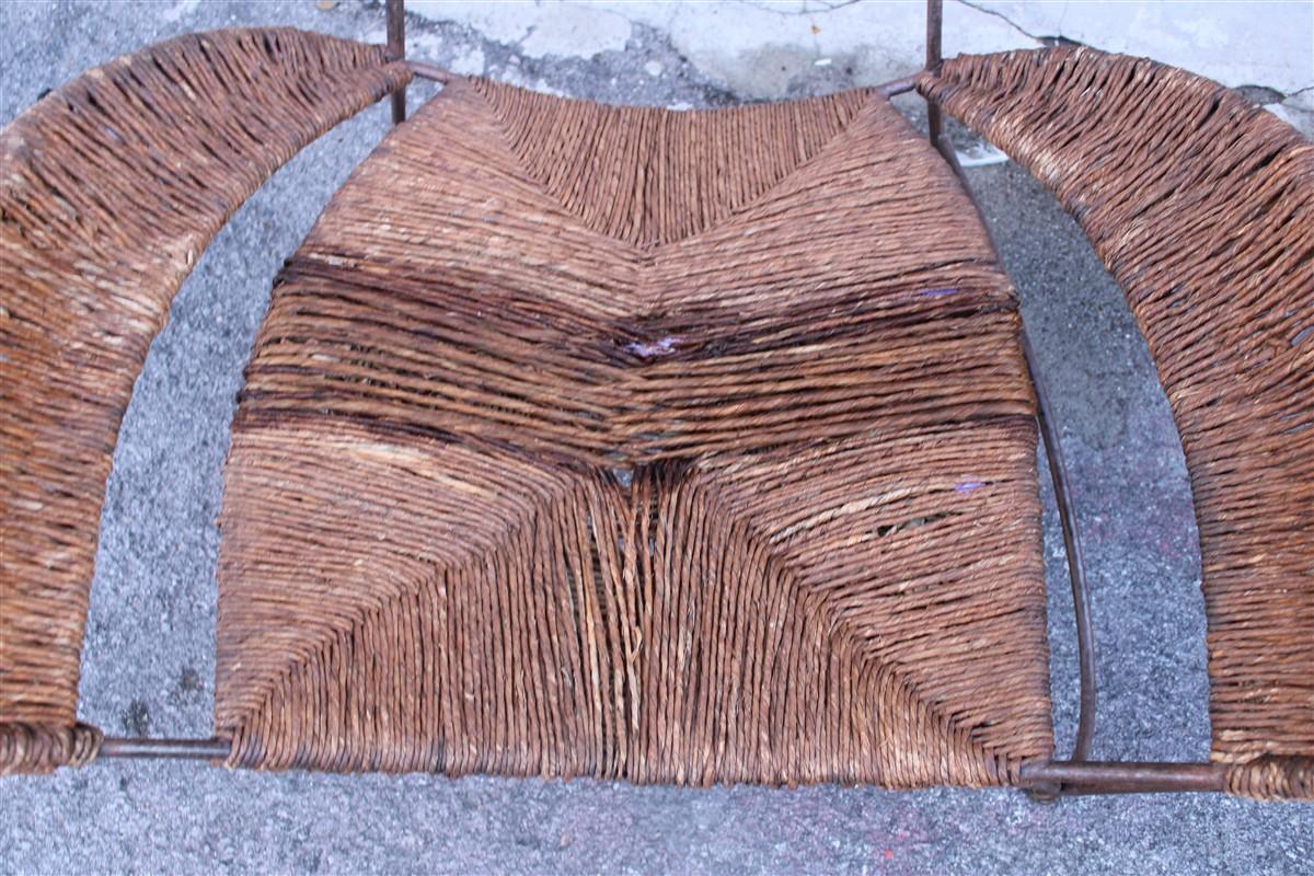 Coppia di Poltrone Cappellini Tom Dixon Banana Metallo e paglia Italia 1980 en venta 2