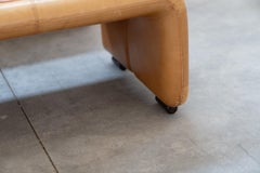 Pair of  cognac-colored pouf model "Coronado" by Afra&Tobia scarpa