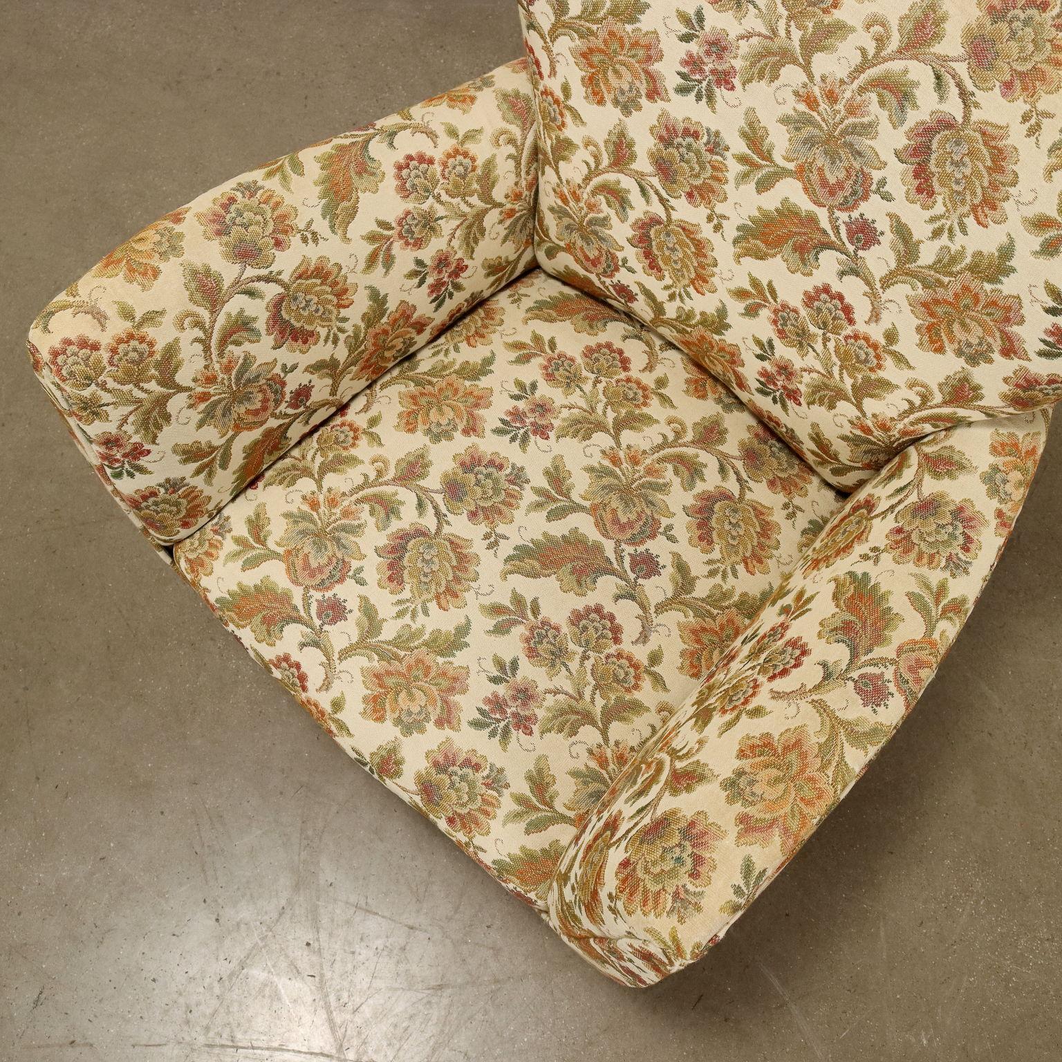 Coppia di Poltrone con Tessuto Jacquard, Anni 50 (Stoff) im Angebot