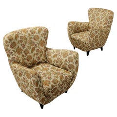Coppia di Poltrone con Tessuto Jacquard, Anni 50