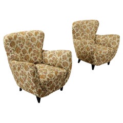 Coppia di Poltrone con Tessuto Jacquard, Anni 50
