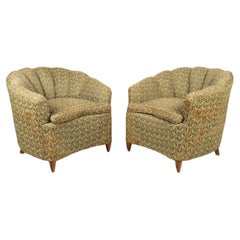 Pair of Giò Ponti Style Shell Armchairs for Home & Garden