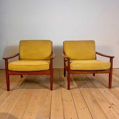 Pair of Danish teak armchairs in the Scandinavian Modern style, 1960s