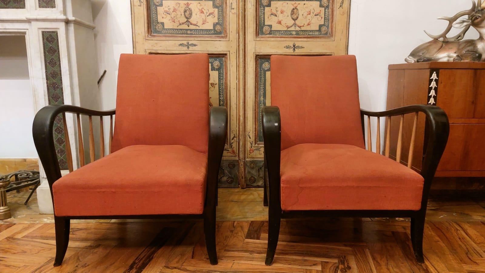 Italian Paire de fauteuils déco en vente