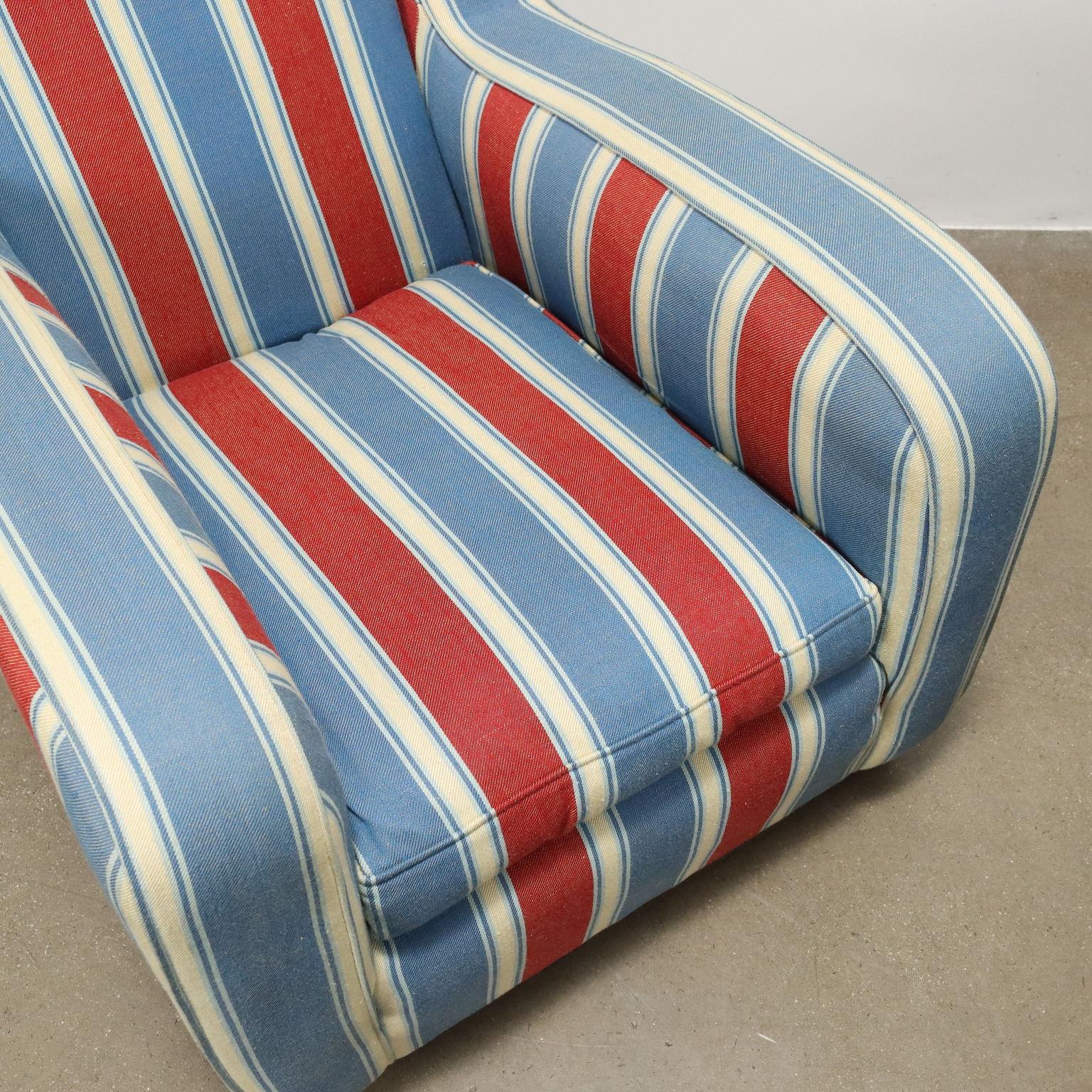 Pareja de sillones multicolores de los años 50 Tela en venta