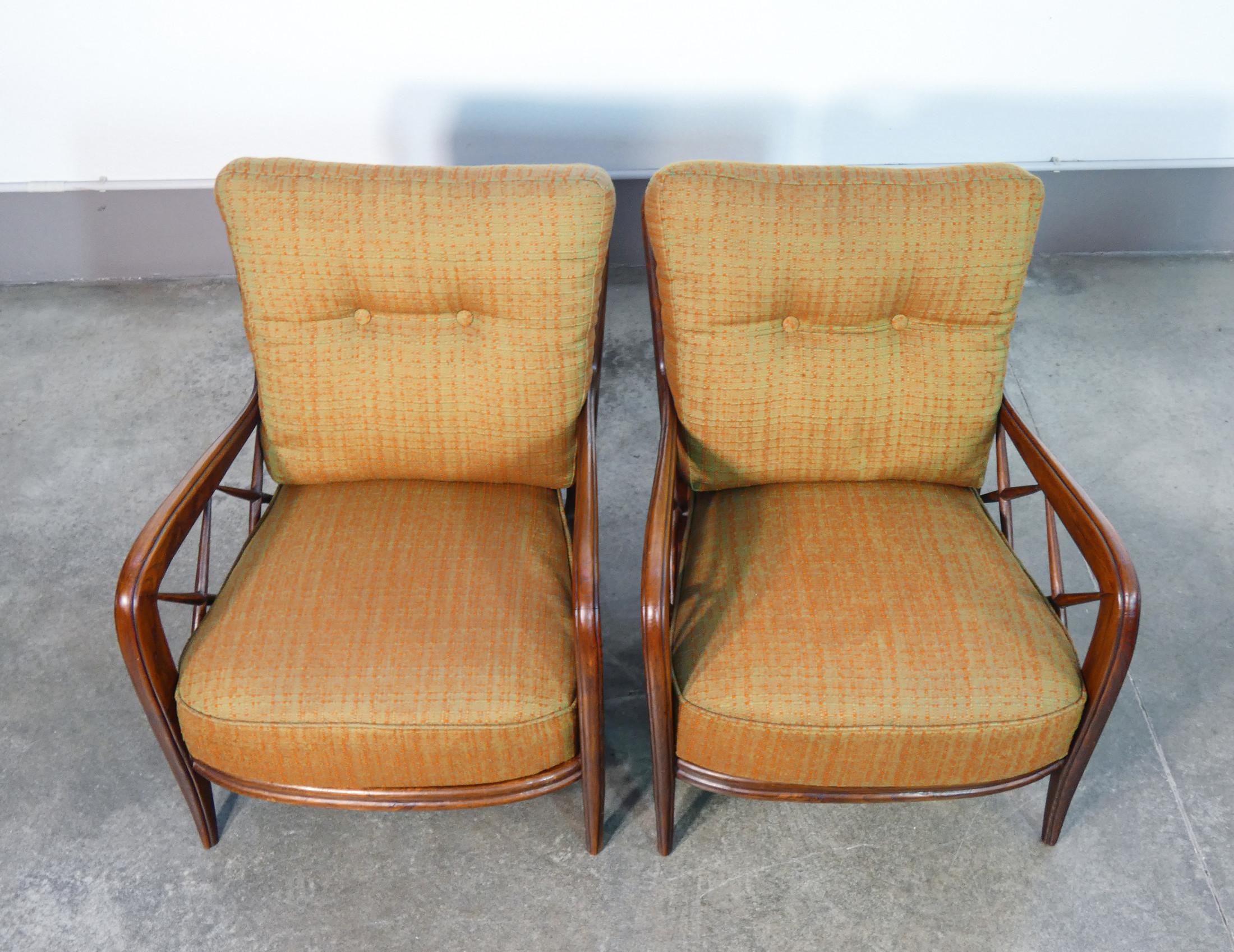 Pair of armchairs design Paolo BUFFA, in solid wood. Italy, 1940s 1
