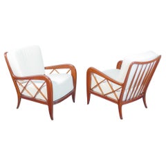 Pair of armchairs design Paolo BUFFA, in solid wood. Italy, 1940s