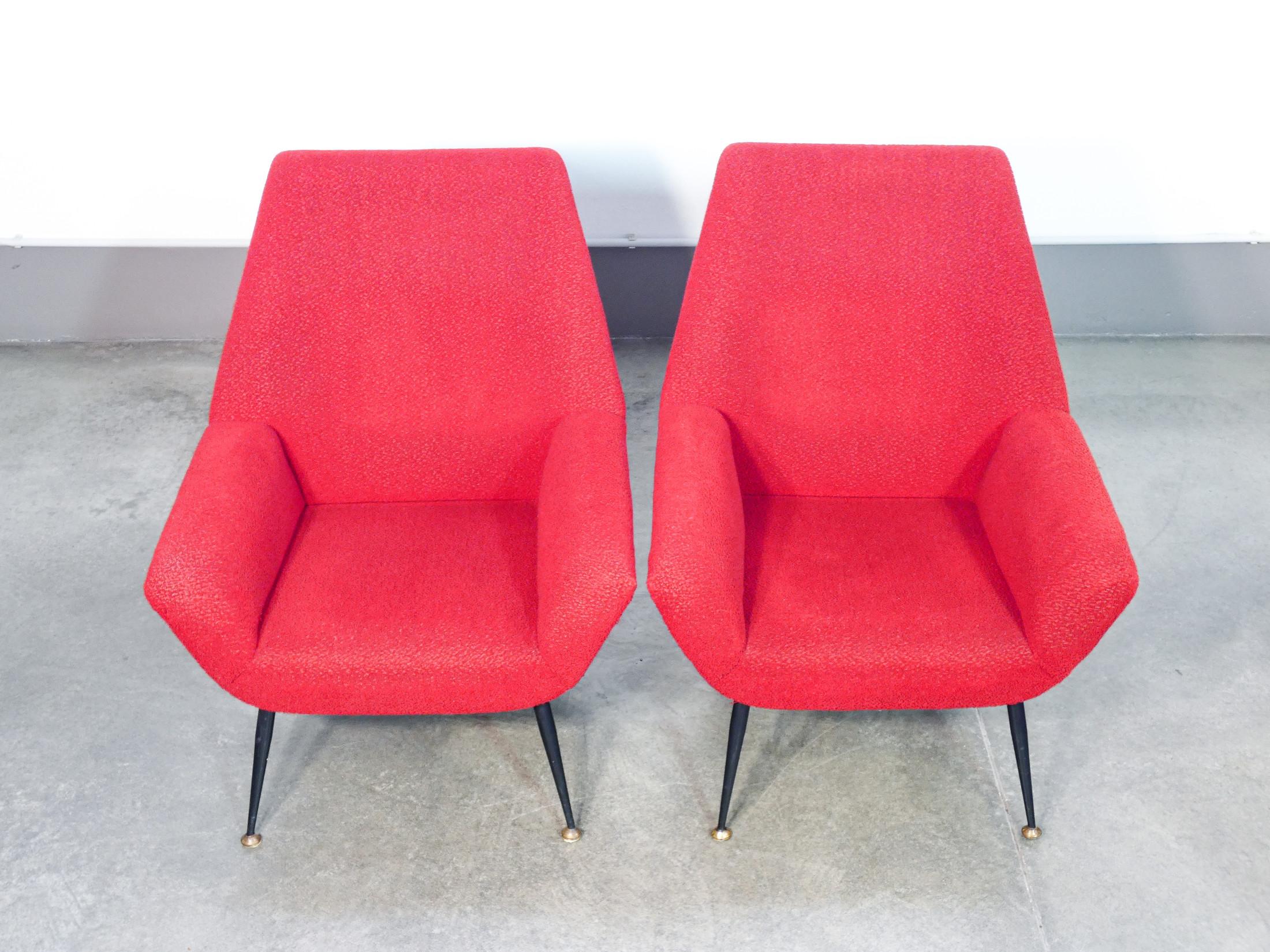 Metal Coppia di poltrone di design italiano nello stile di Gigi RADICE. Italia, 1950s