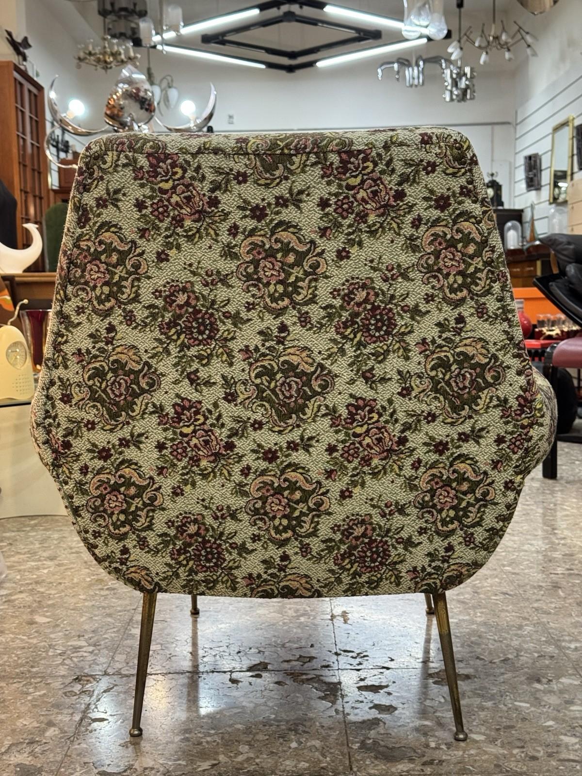 Brass Coppia Di Poltrone Di Gigi Radice Per Minotti Anni ‘50 Modernariato Mid-Century For Sale
