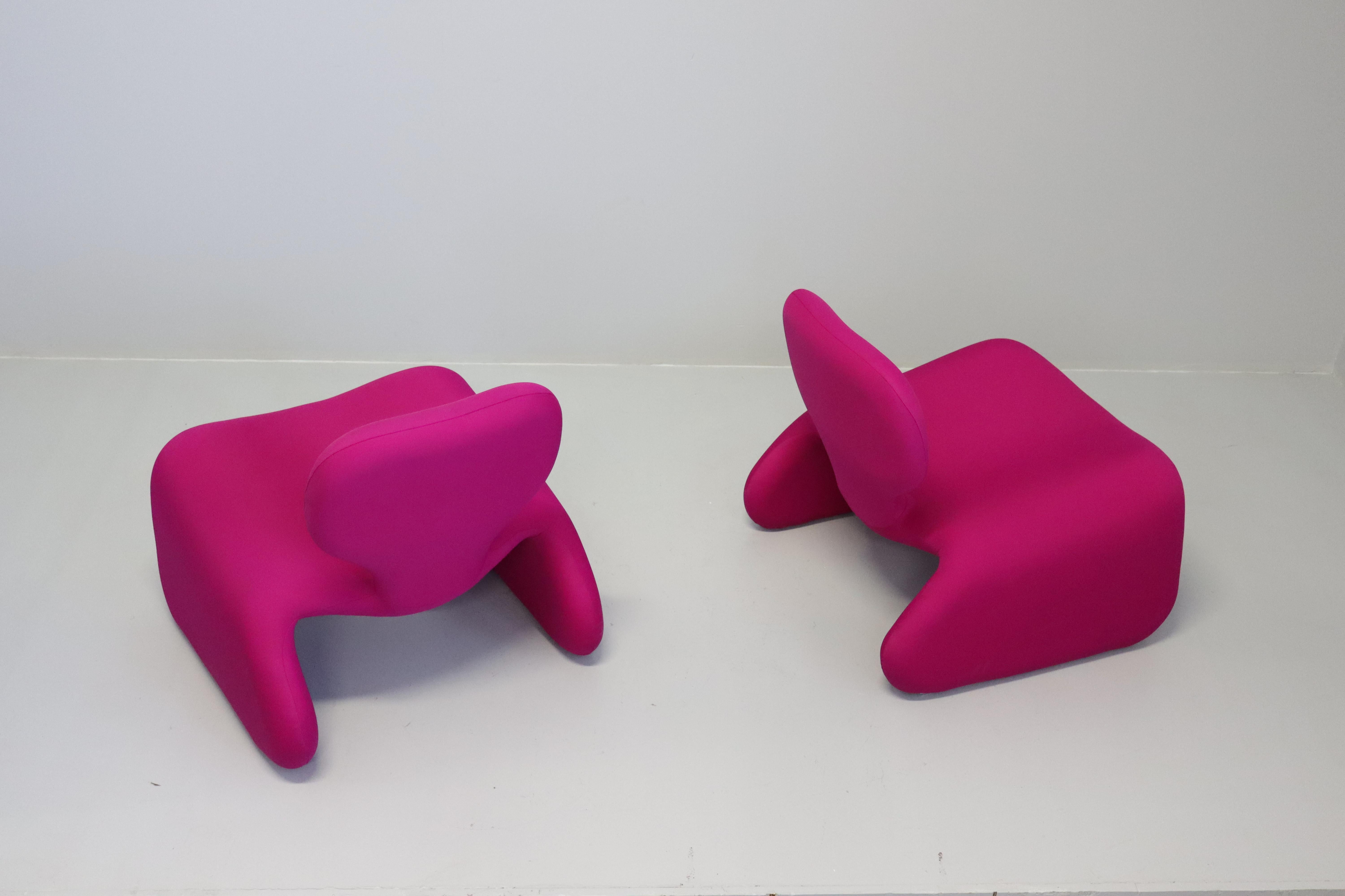 Pair of Djinn Armchairs and Footstools by Olivier Mourgue for Airborne For Sale 6