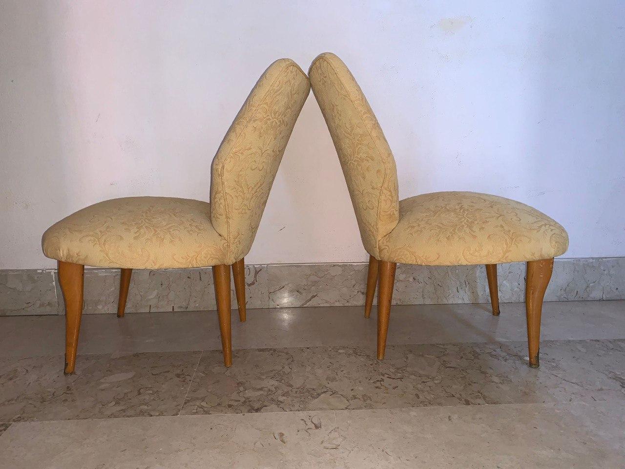 Paar italienische Design-Sessel und Poofs zugeschrieben  Wilhelm Ulrich im Angebot 1