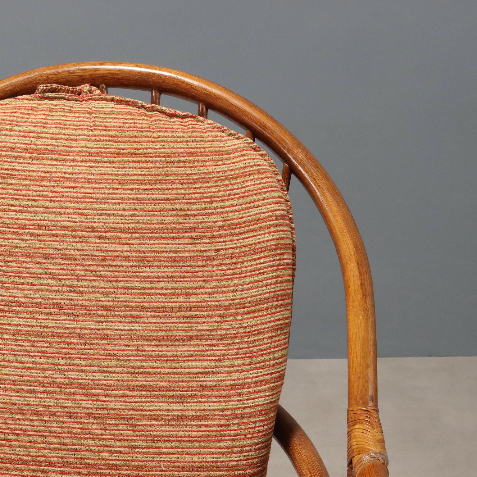 Coppia di poltrone Girevoli in Bambù Anni '60 en venta 1