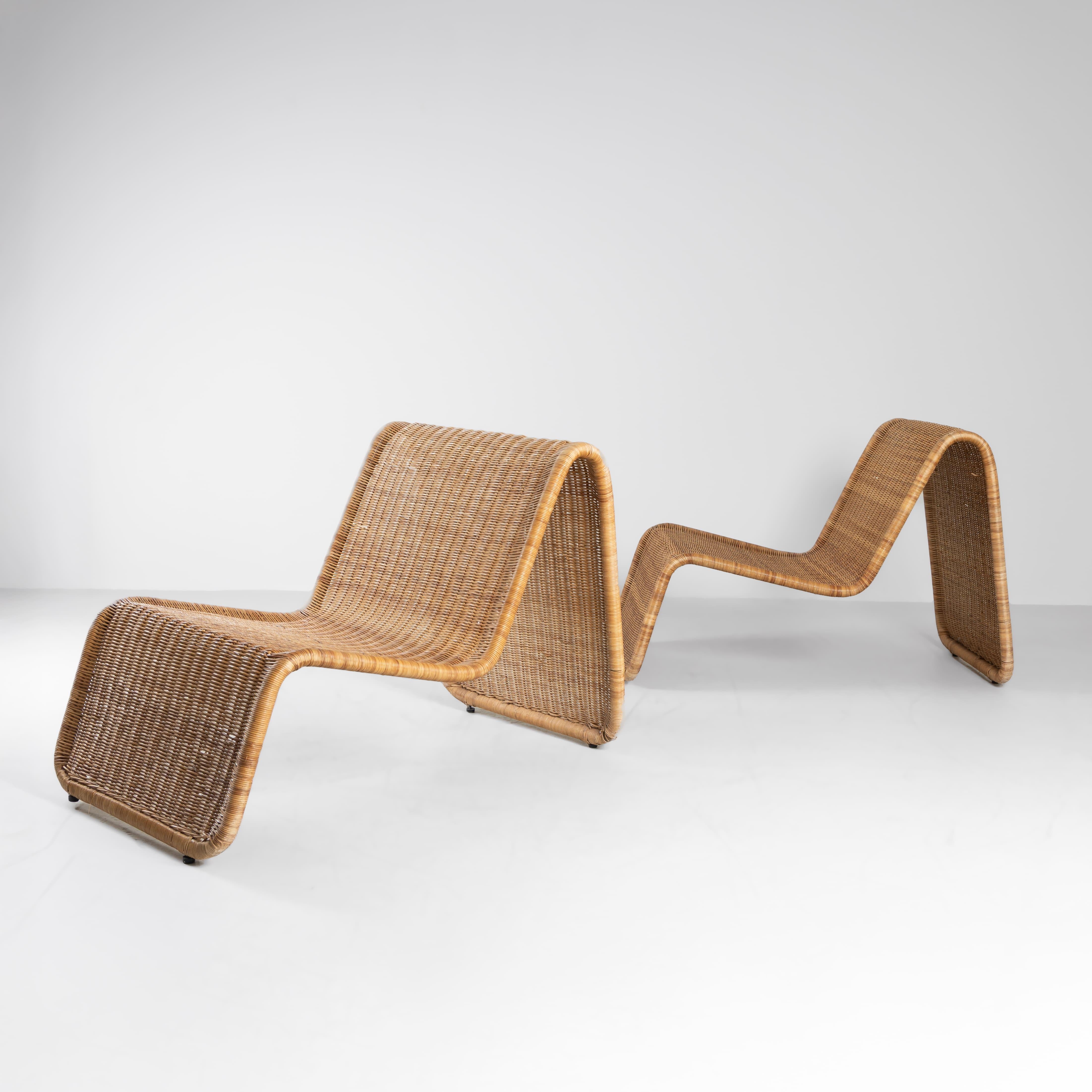 Mid-Century moderno Coppia di poltrone Hestra di Ikea in vimini, 1982 in vendita