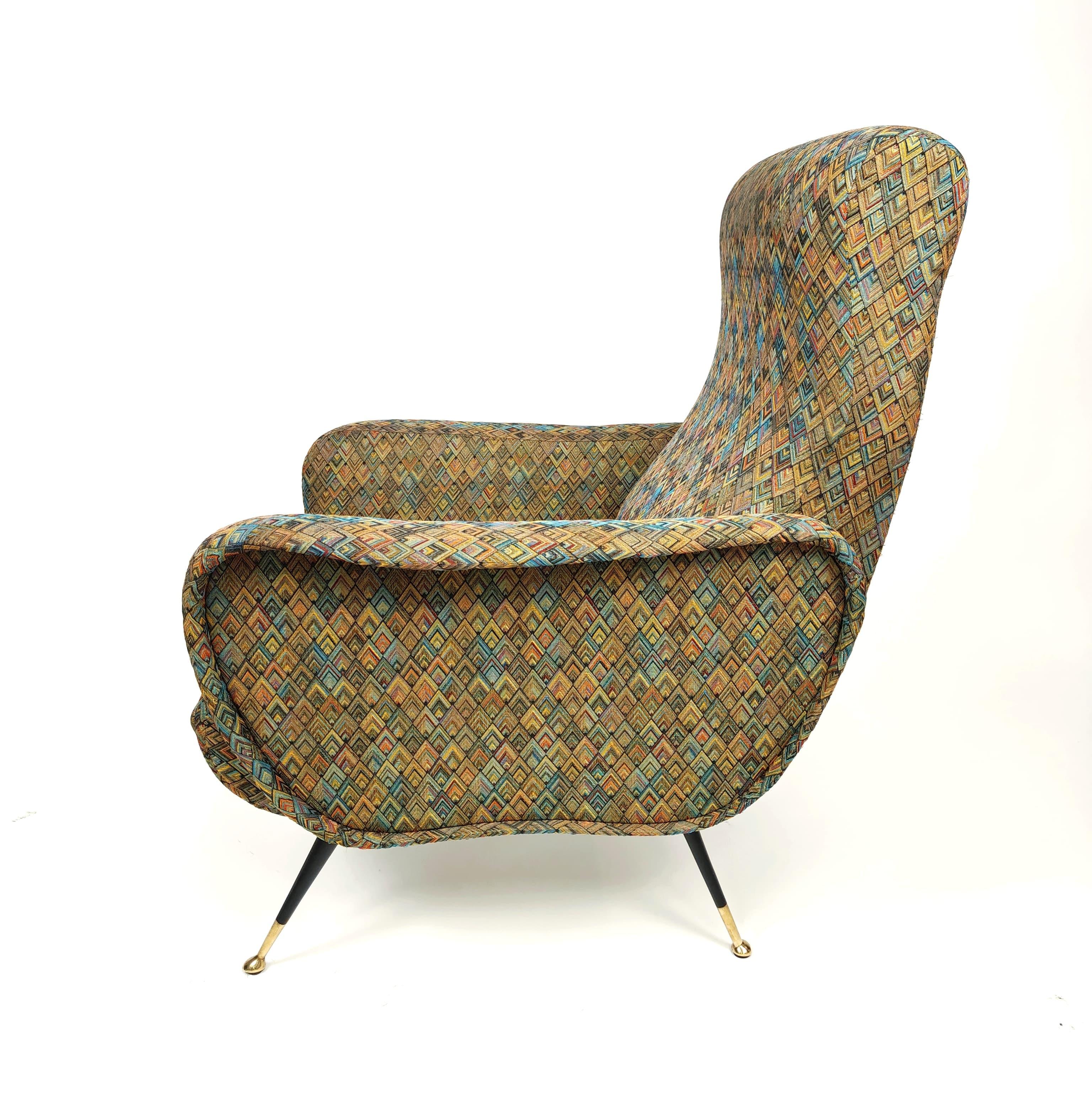 Other Pair of Missoni-type fabric armchairs, Italy, ca. 1960. For Sale