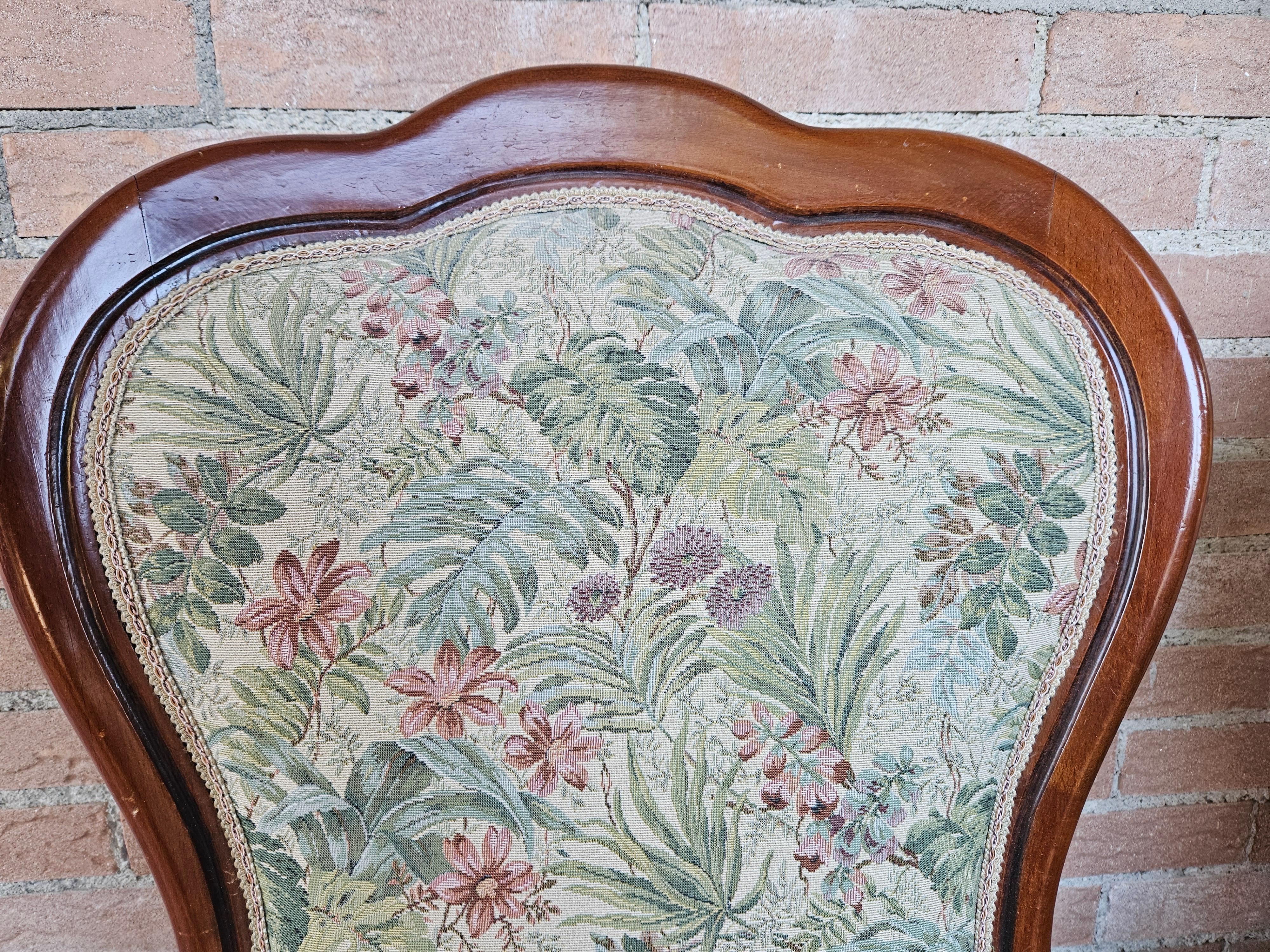 Pair of Louis Philippe style upholstered armchairs from the 1980s 2