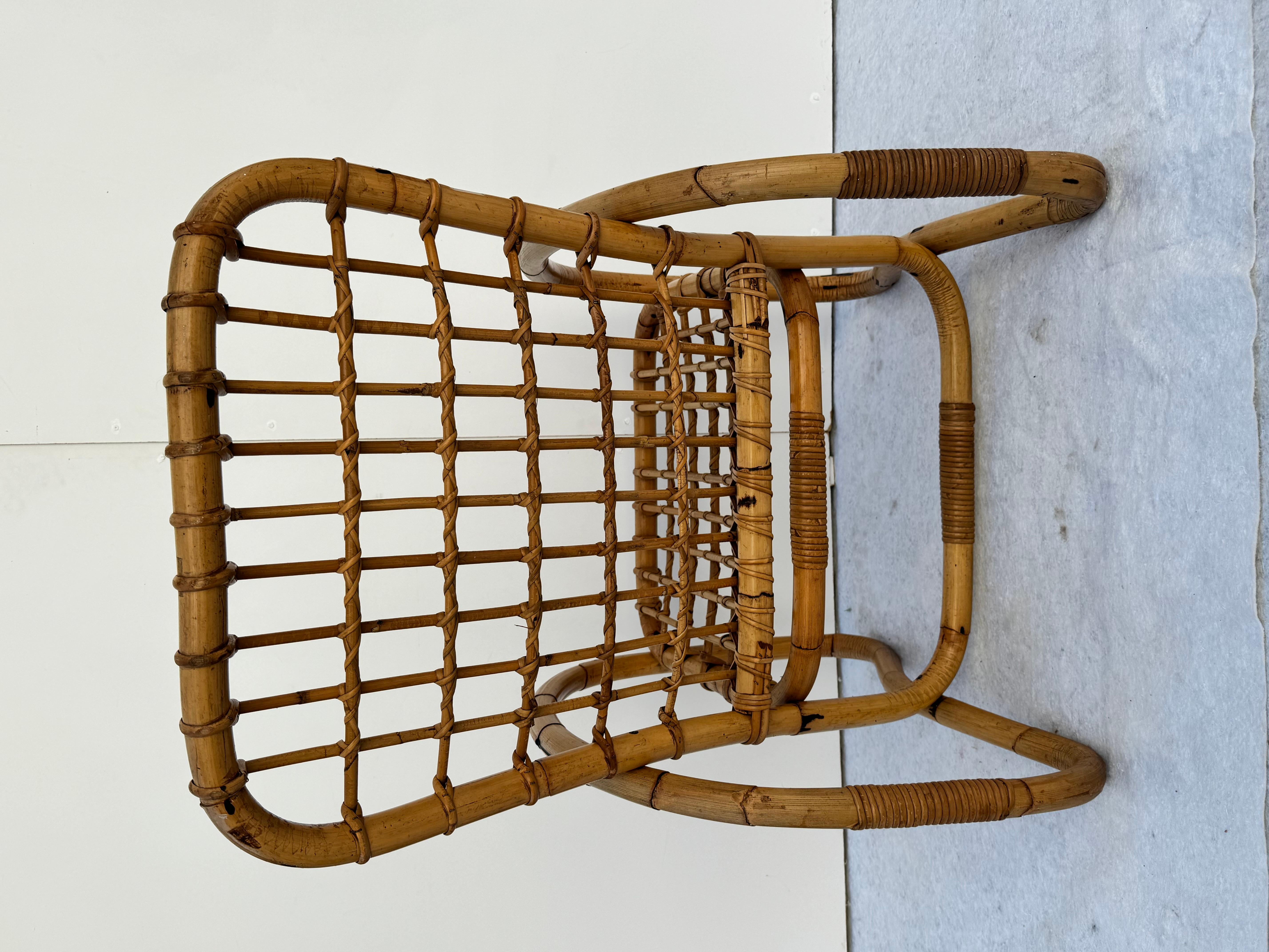 italien Coppia di Poltrone in bambù Bonacina, Anni '50 en vente