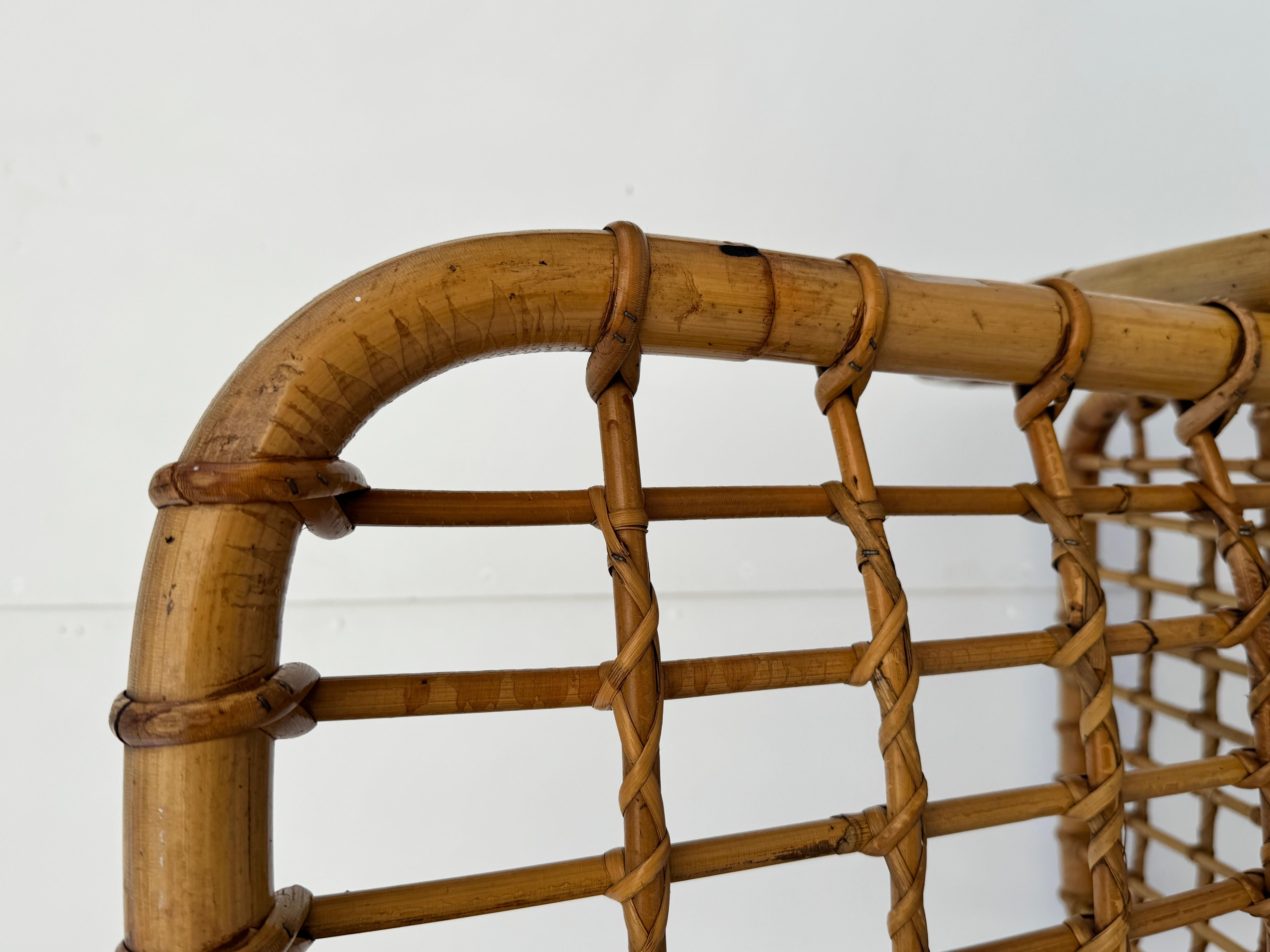 Coppia di Poltrone in bambù Bonacina, Anni '50 Bon état - En vente à Bastia Umbra, IT