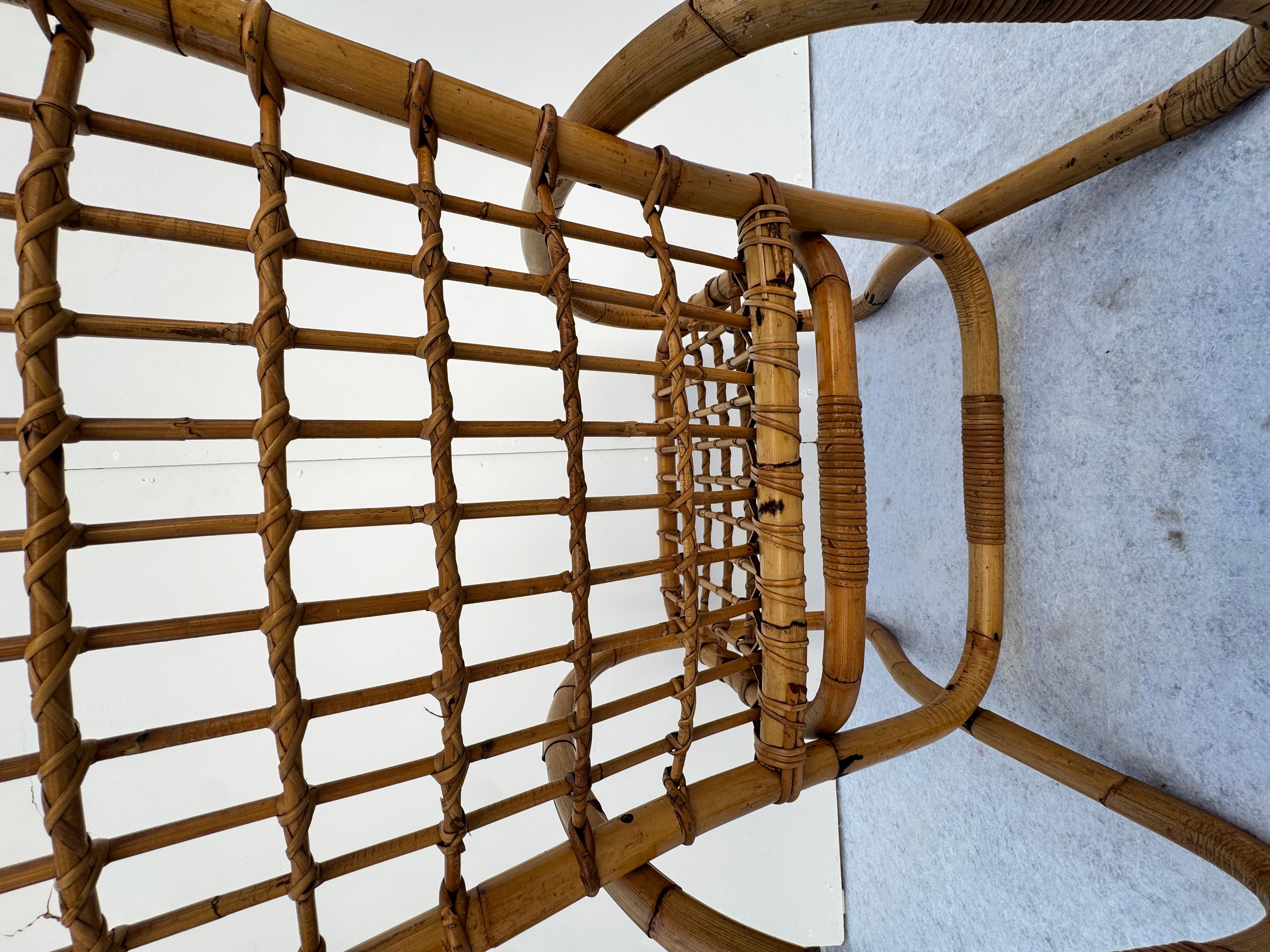 Milieu du XXe siècle Coppia di Poltrone in bambù Bonacina, Anni '50 en vente