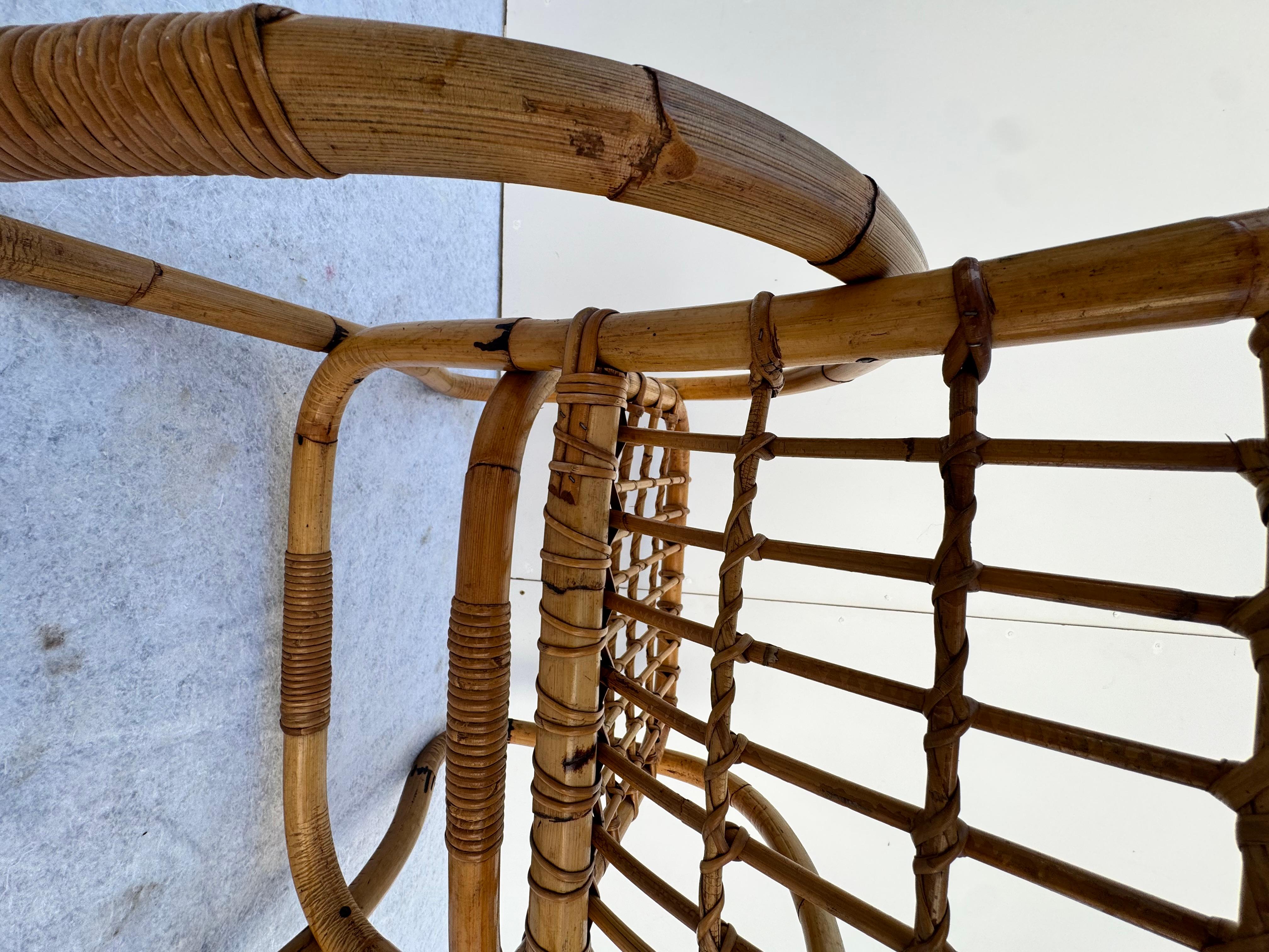 Bambou Coppia di Poltrone in bambù Bonacina, Anni '50 en vente